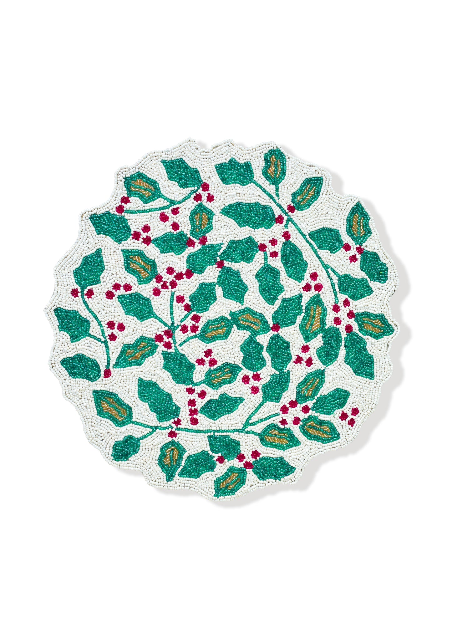 Holly Beaded Holiday Placemat