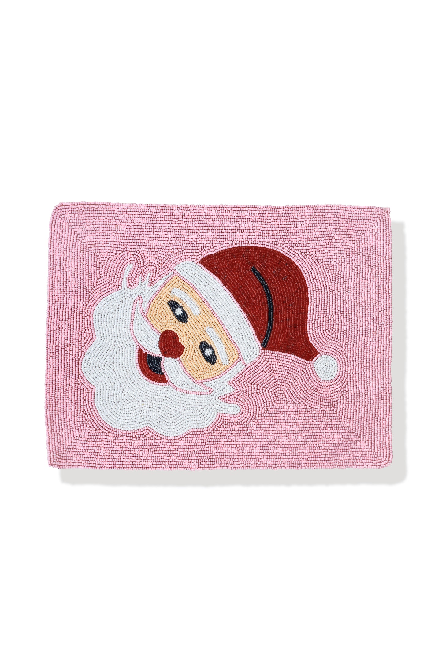 Pink Santa Head Beaded Placemat