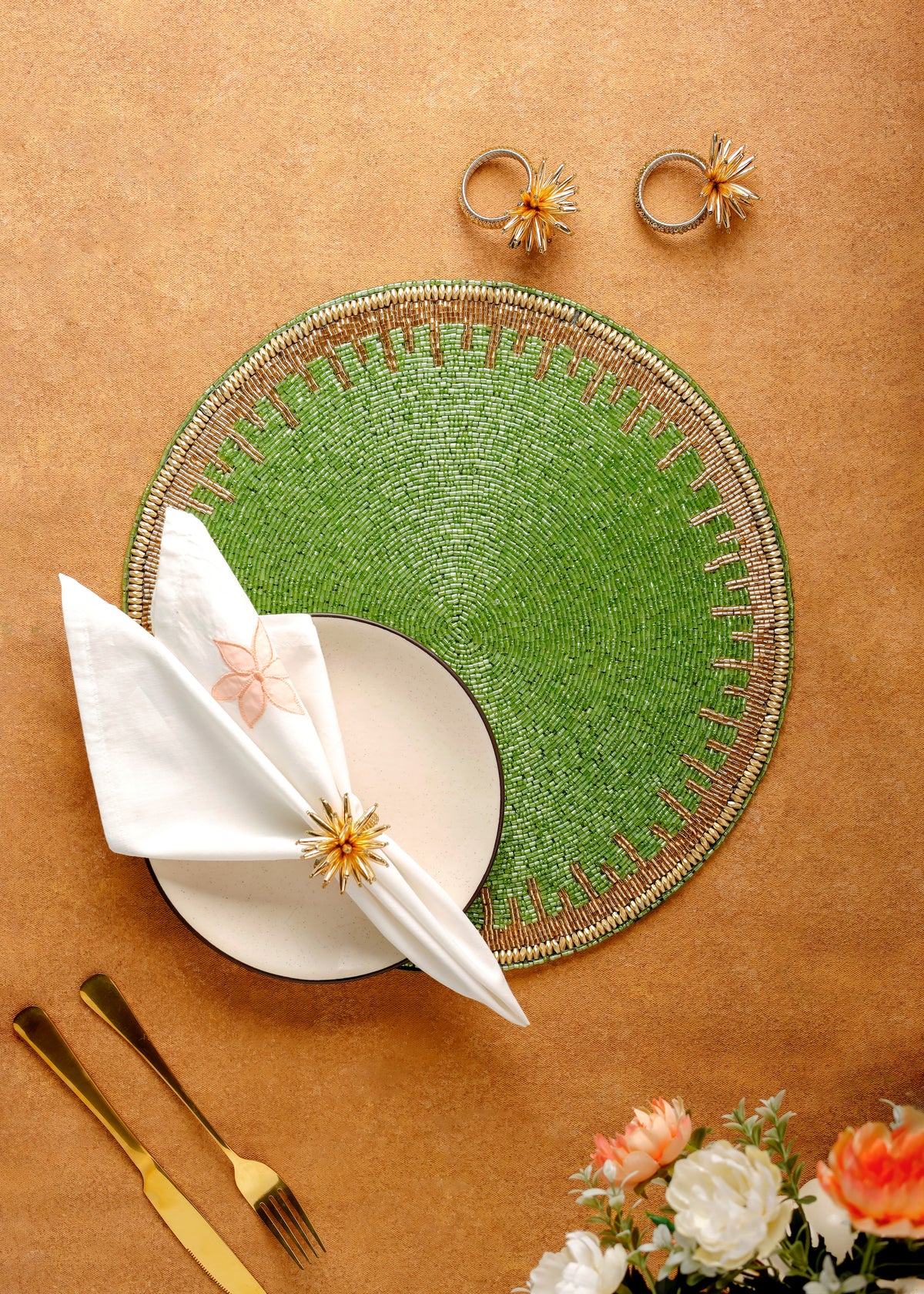 Verdant Deco Beaded Placemat