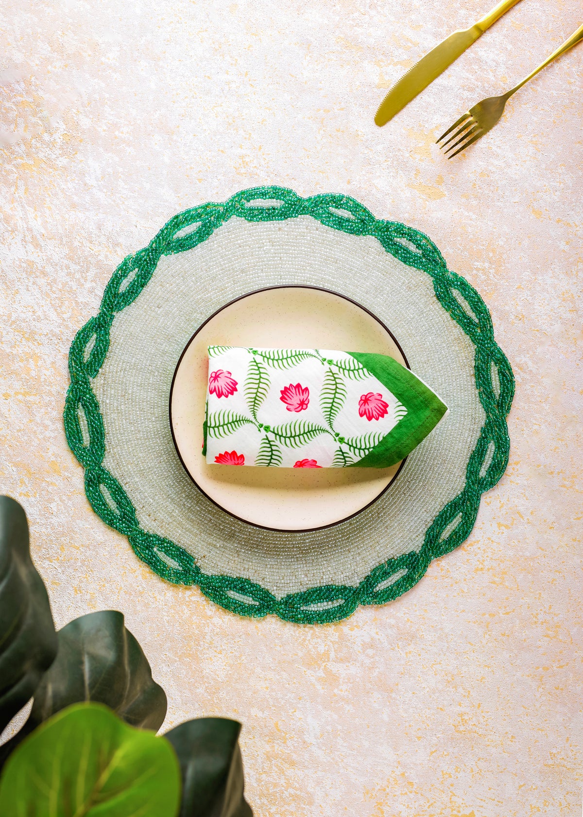 Emerald Links Beaded Placemat