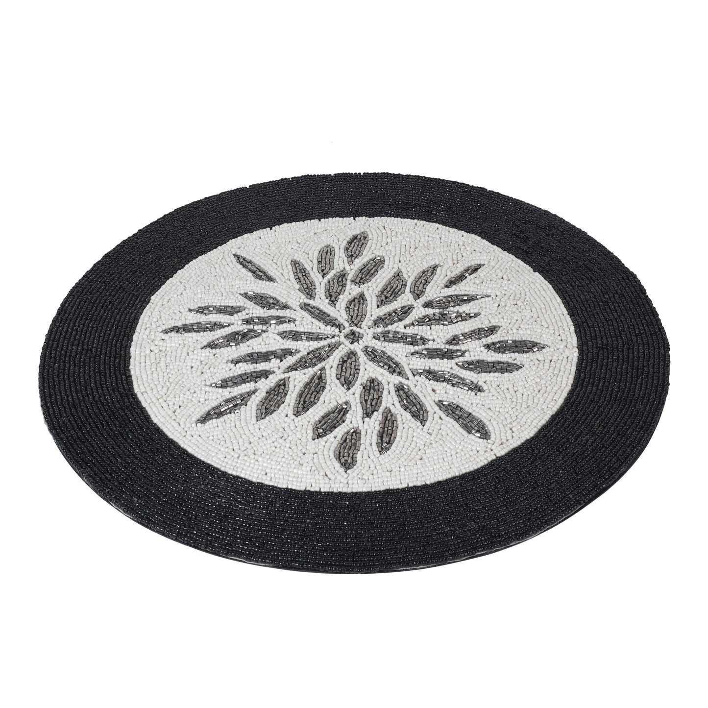 Silver Topped Beaded Placemat tiramisuusa