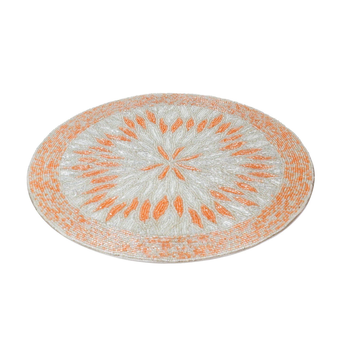 Tiramisu Pop of Peach Beaded Placemat tiramisuusa