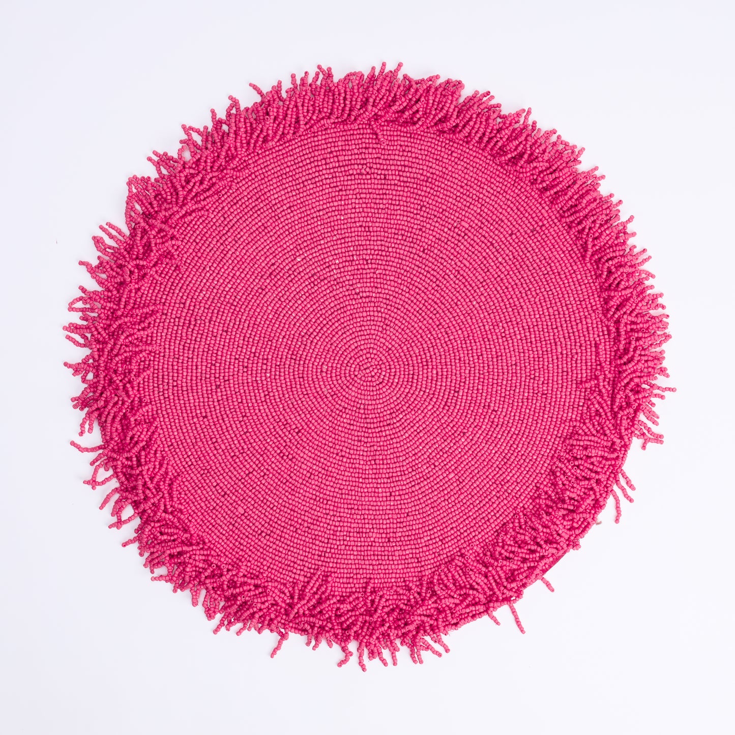 Pink Fringe Beaded Placemat