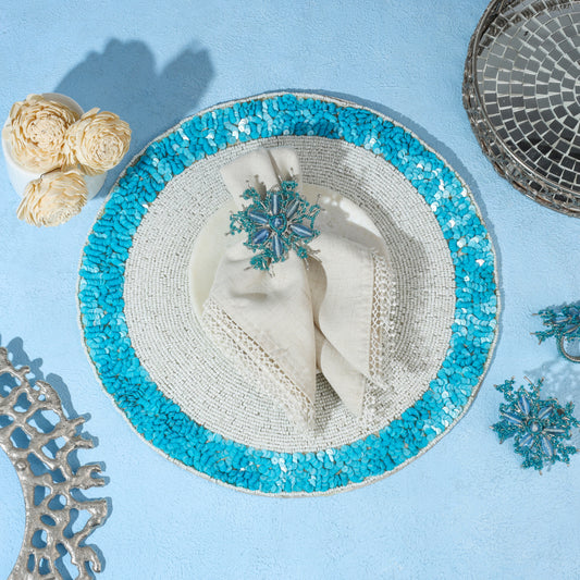 Azure Halo Beaded Placemat tiramisuusa