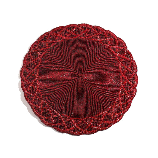 Ruby Glow Beaded Placemat tiramisuusa