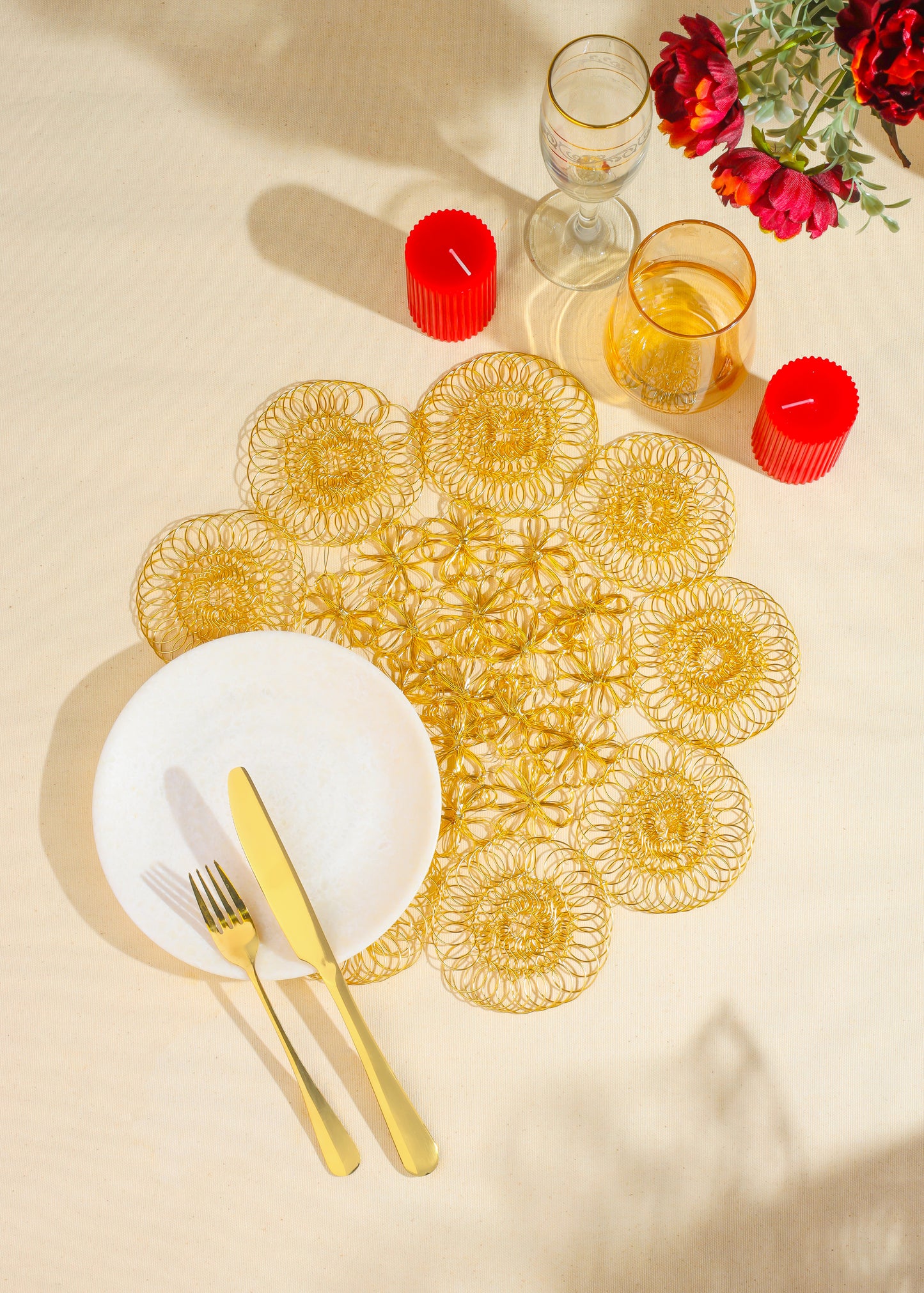 Golden Orbit Metal Placemats