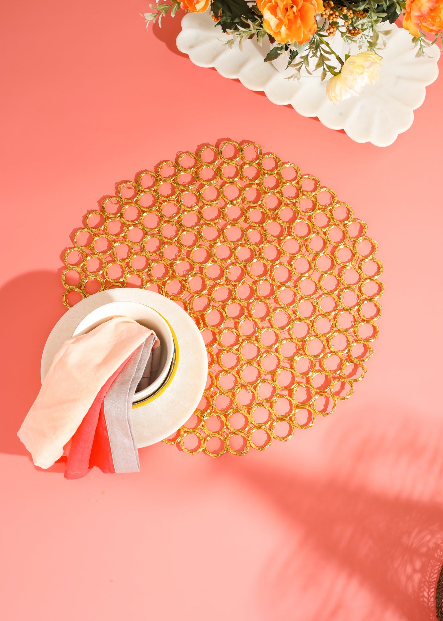 Honeycomb Gleam Metal Placemats