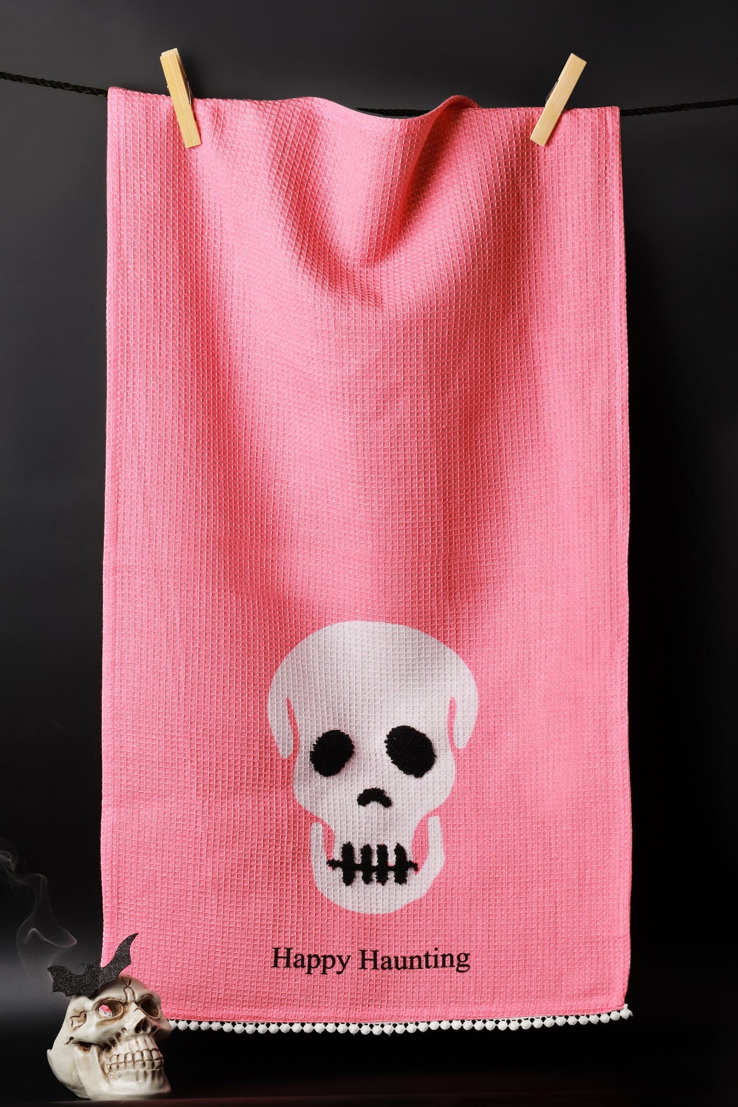 The "Pink & Spooky" Artisan Kitchen Tea Towel Set of 3