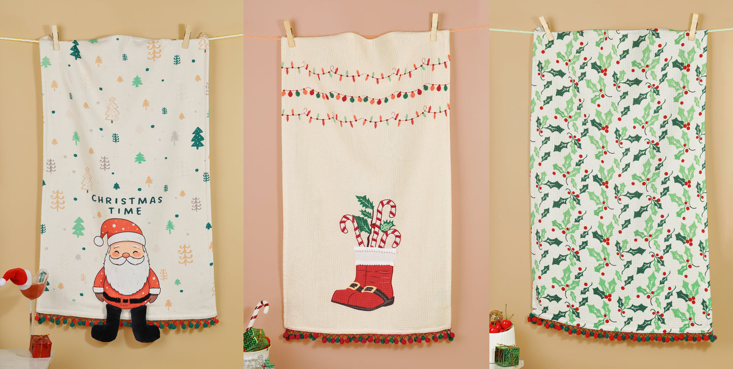 The "Jolly Kitchen" Artisan Tea Towel Set of 3