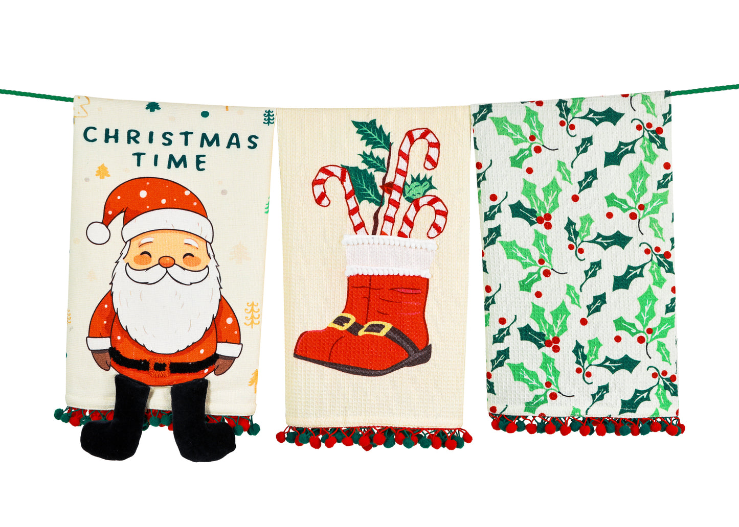 The "Jolly Kitchen" Artisan Tea Towel Set of 3