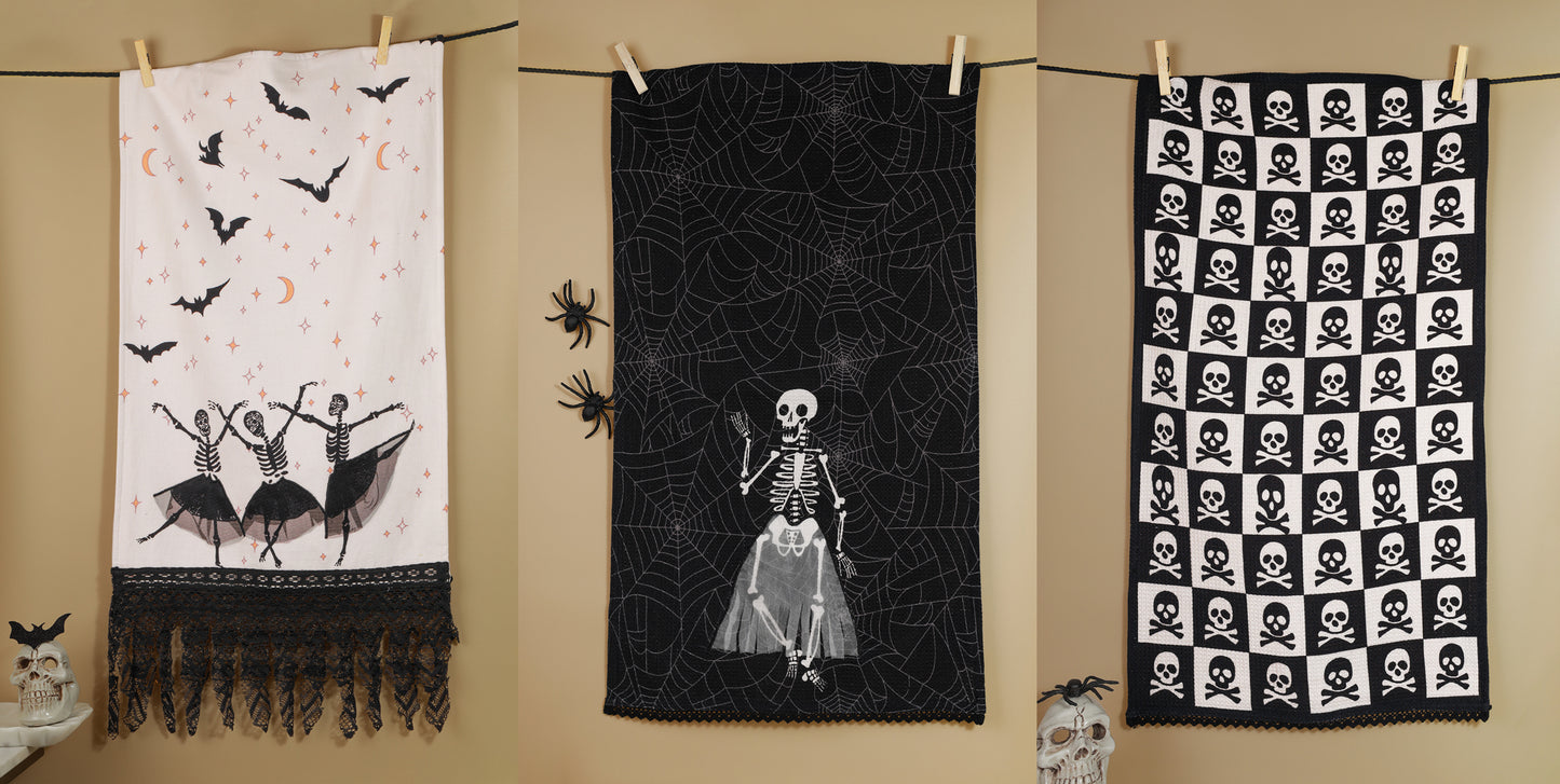 The "Elegantly Eerie" Artisan Kitchen Tea Towel Set of 3