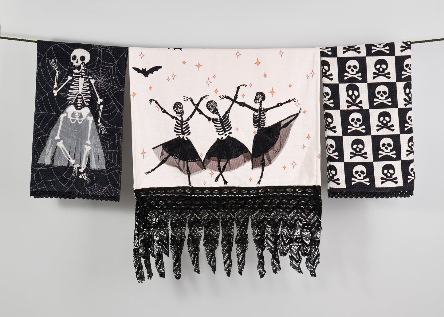 The "Elegantly Eerie" Artisan Kitchen Tea Towel Set of 3
