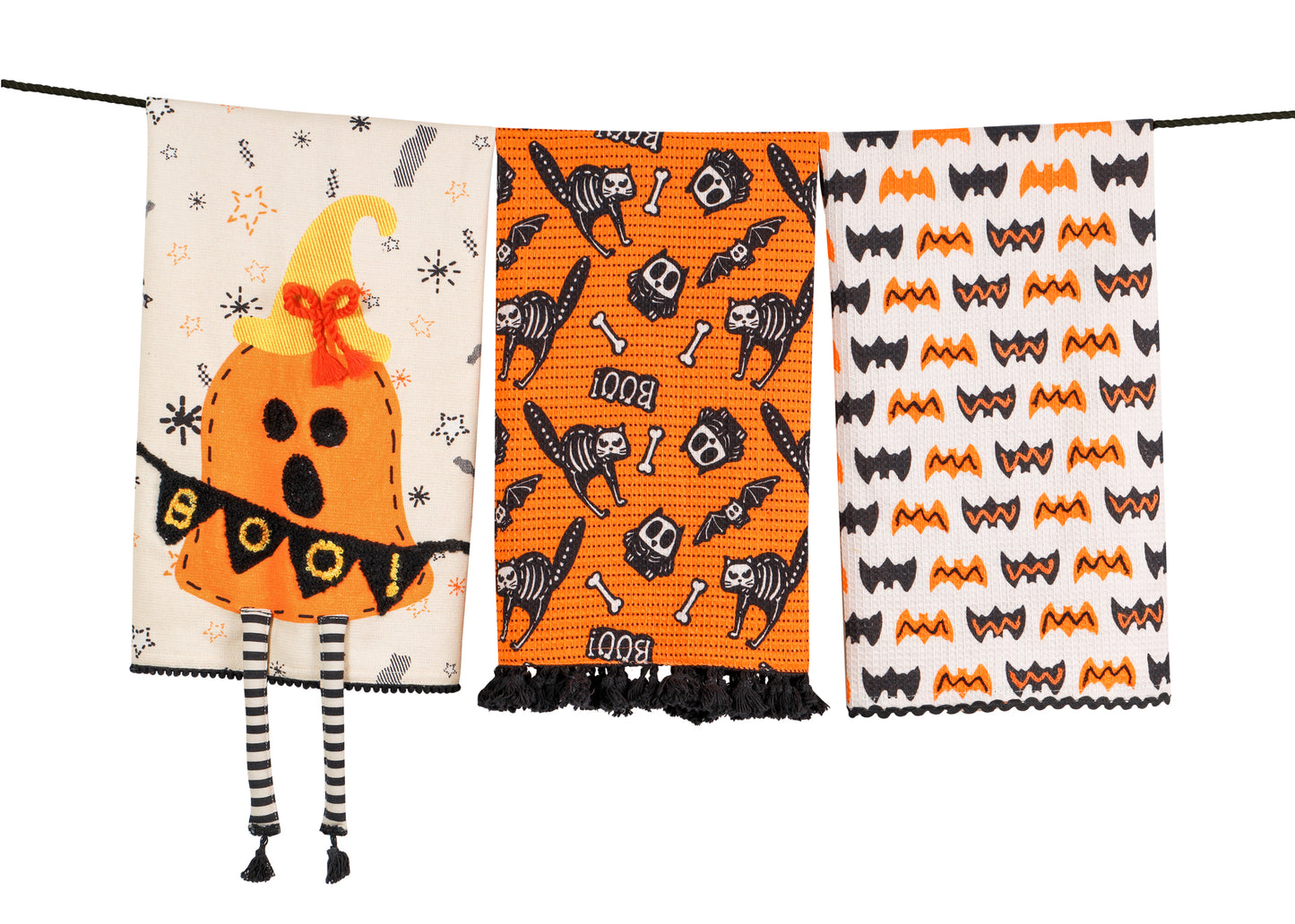 The "Spooky Sweet Treats" Artisan Kitchen Tea Towel Set of 3