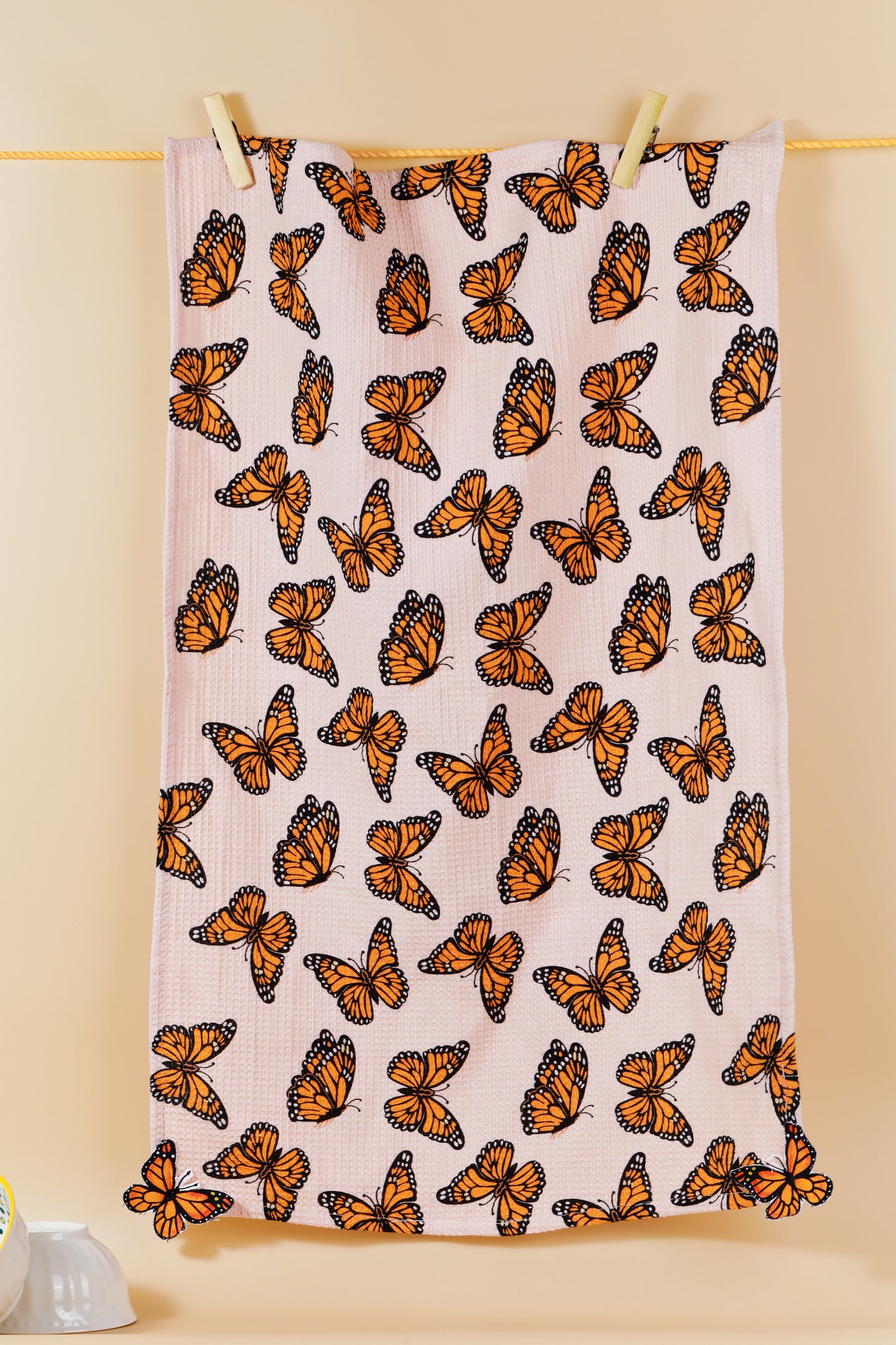 The "Monarch's Garden" Artisan Kitchen Tea Towel Set of 3