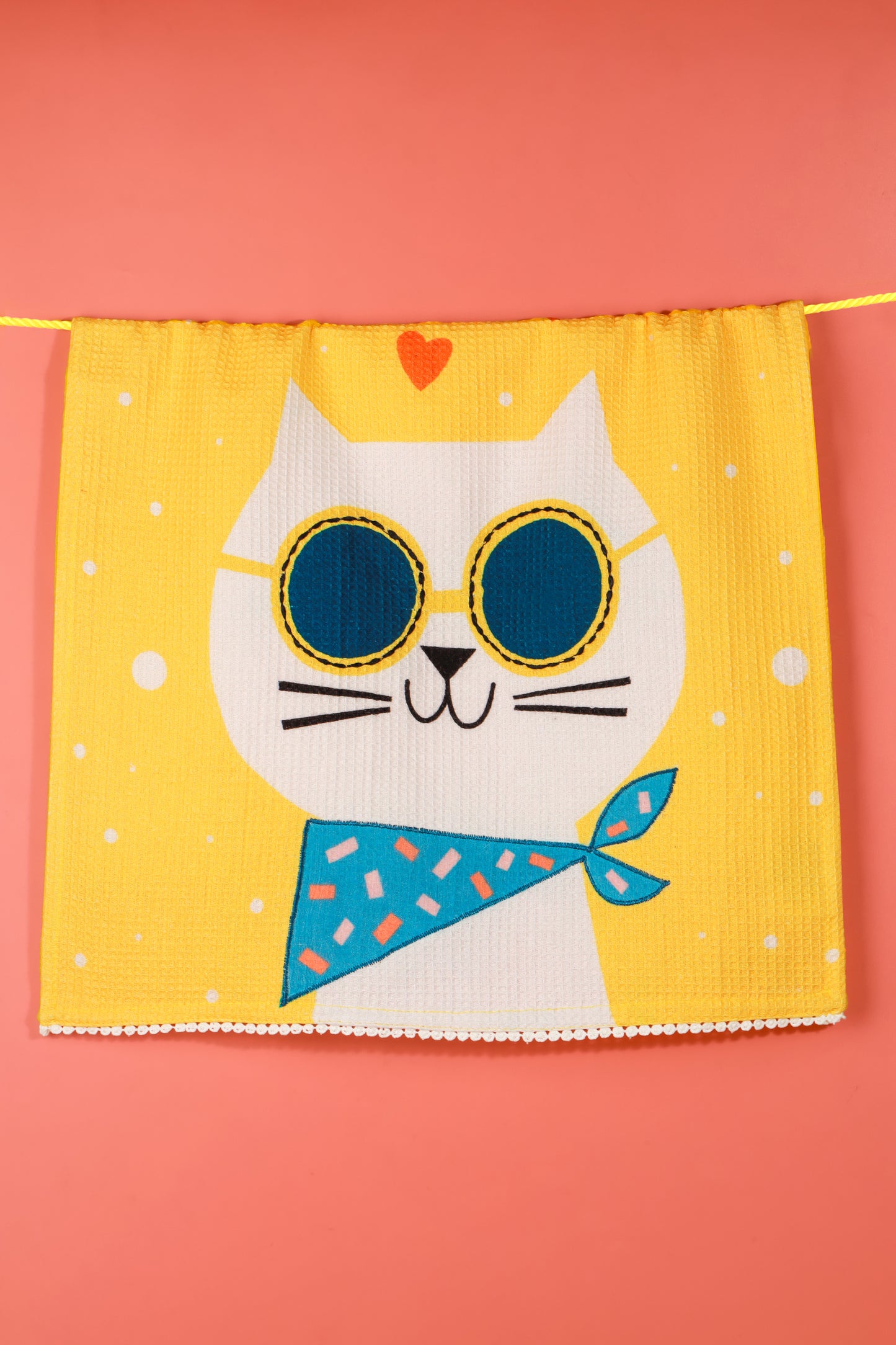 The "Cool Cats" Artisan Kitchen Tea Towel Set of 3