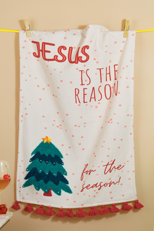 The "Holiday Blessings" Artisan Kitchen Tea Towel Set of 3