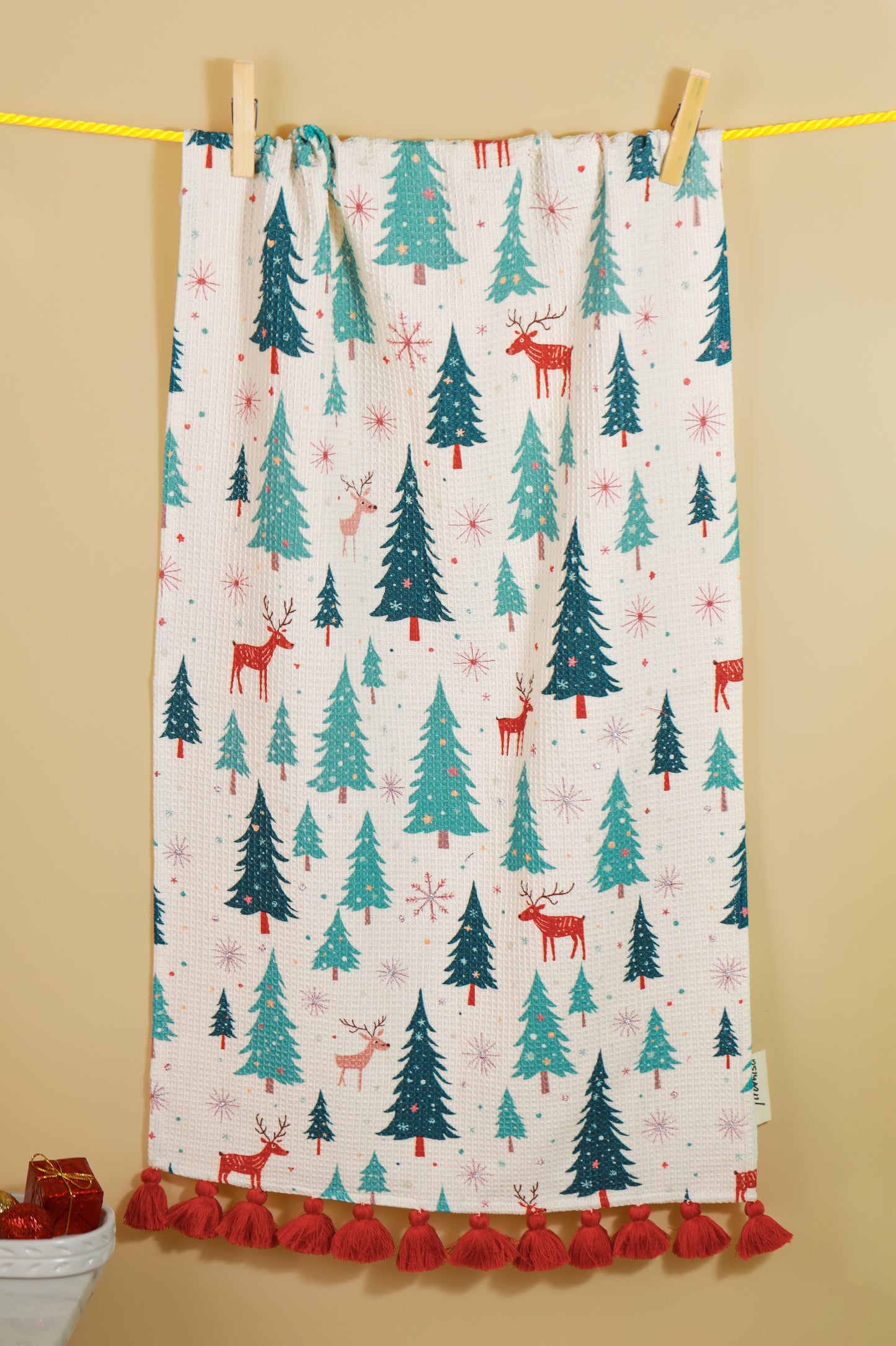 The "Holiday Blessings" Artisan Kitchen Tea Towel Set of 3