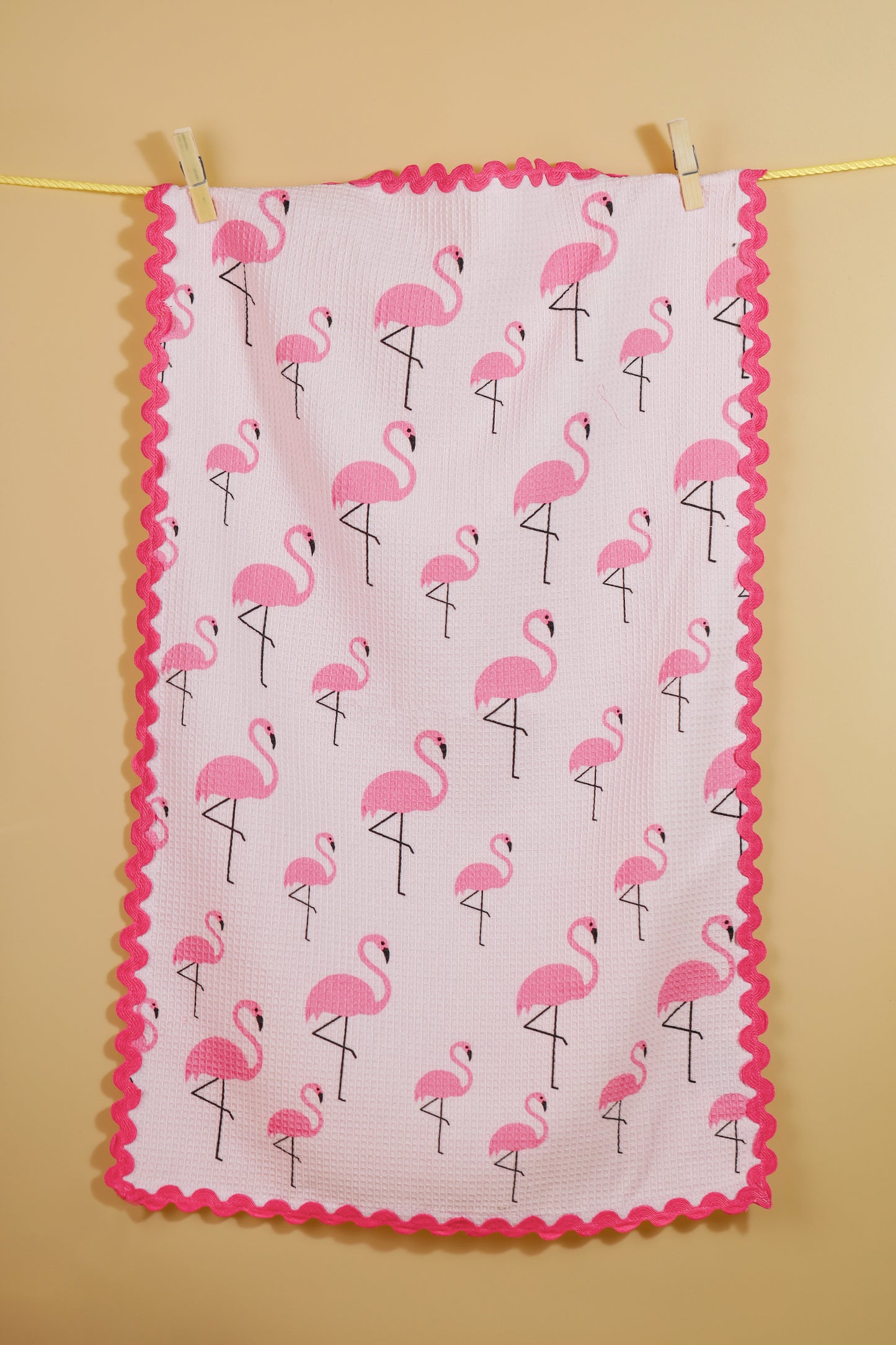 The "Flamingo Fun" Artisan Kitchen Tea Towel Set of 3