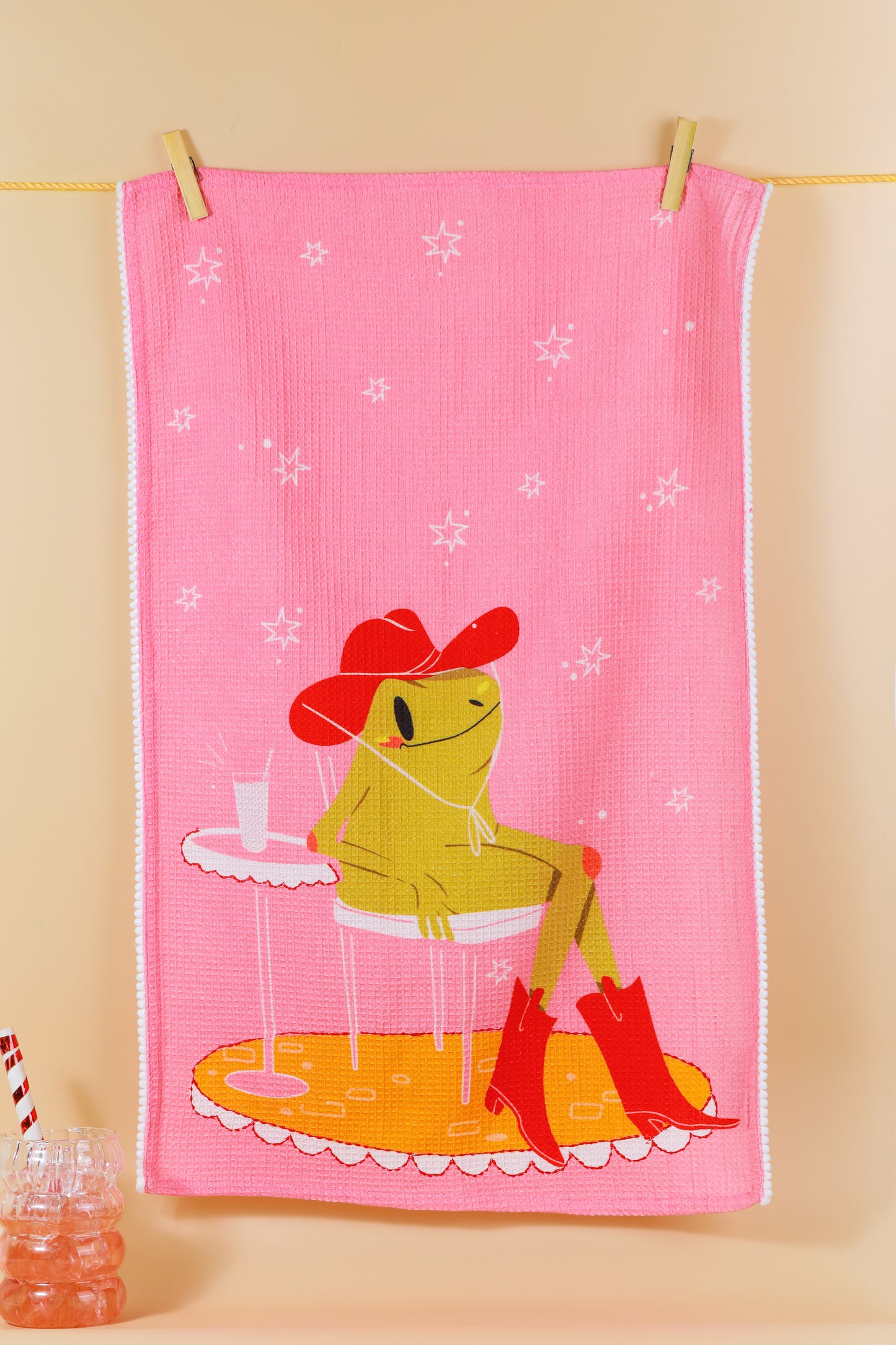 The "Lily Pad Luncheon" Artisan Kitchen Tea Towel Set of 3