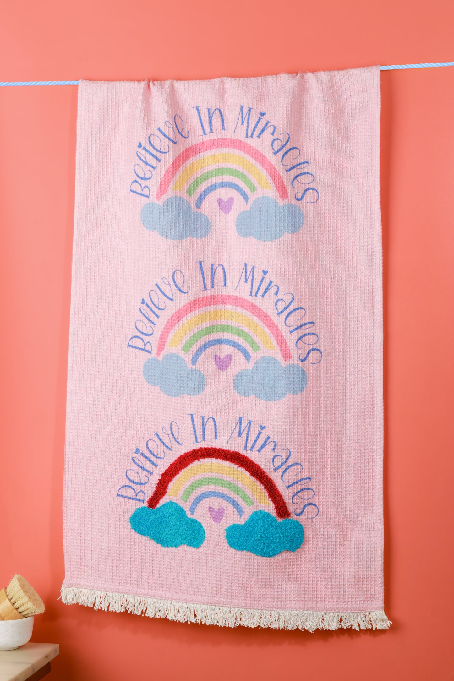 The "Believe in Miracles" Artisan Kitchen Tea Towel Set of 3