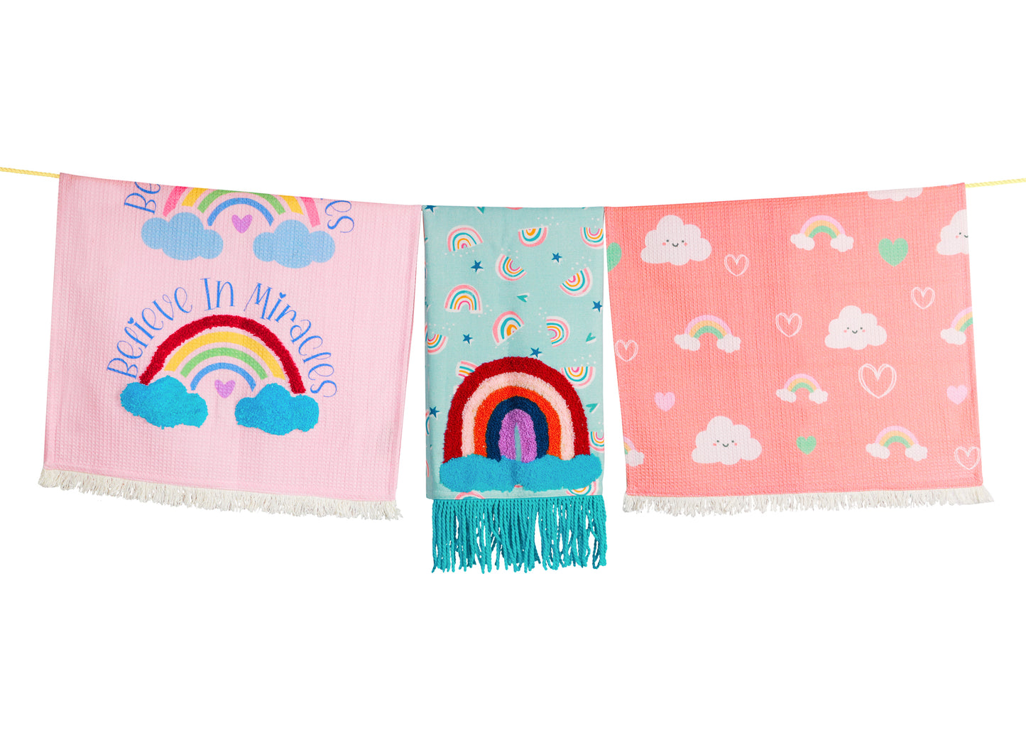 The "Believe in Miracles" Artisan Kitchen Tea Towel Set of 3