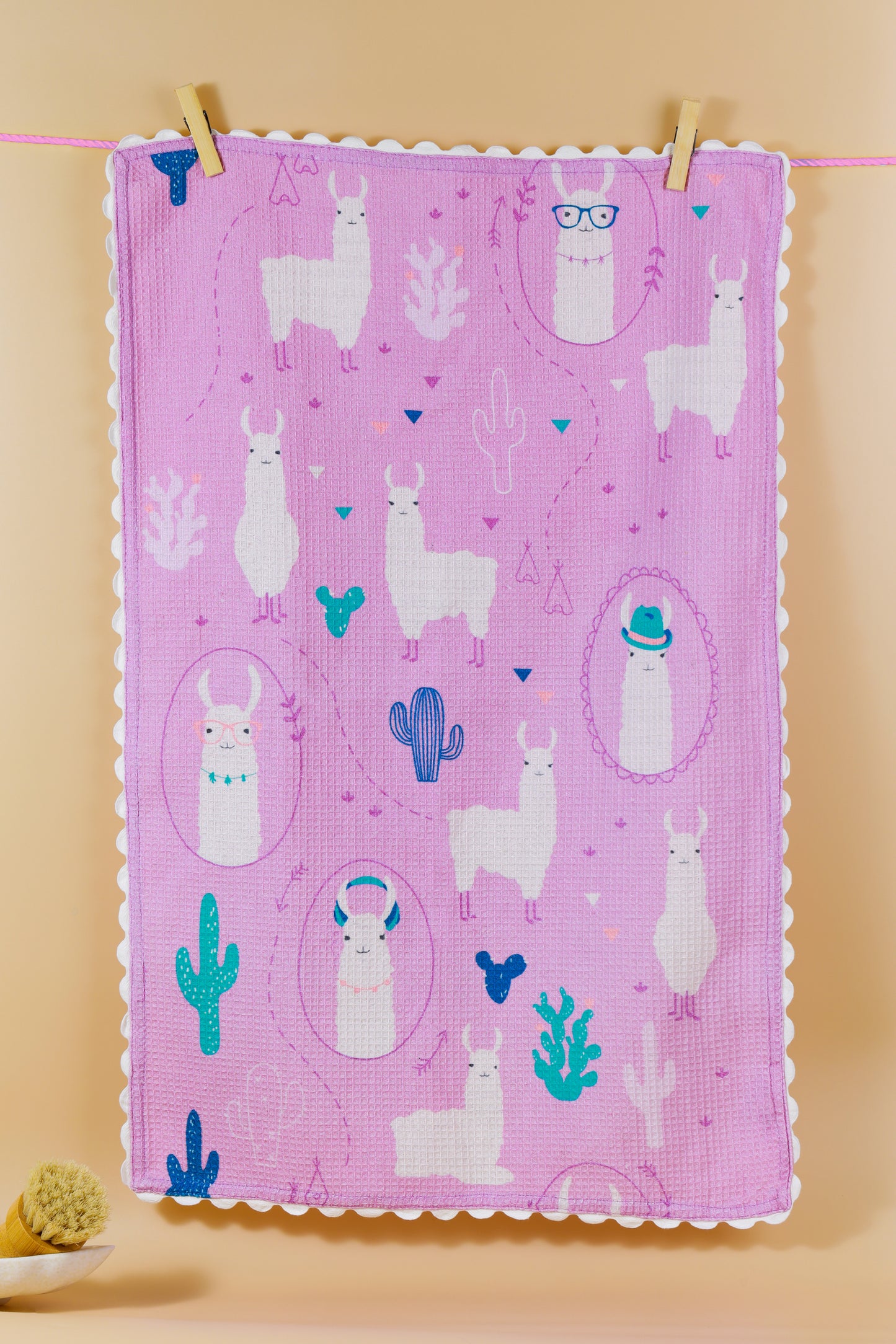 The "Llamaste" Artisan Kitchen Tea Towel Set of 3