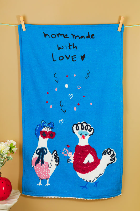 The "Happy Place" Artisan Kitchen Tea Towel Set of 3