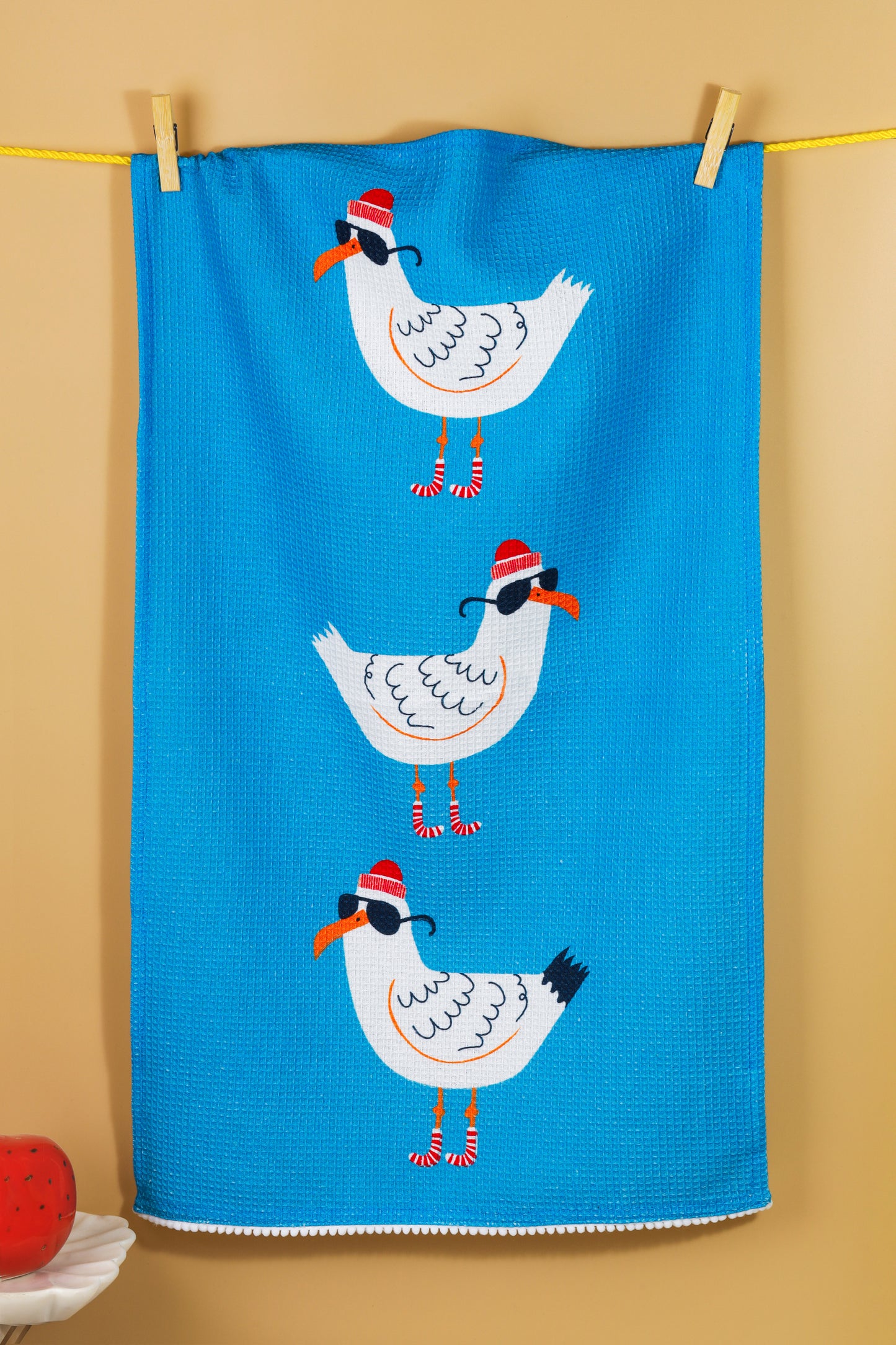 The "Happy Place" Artisan Kitchen Tea Towel Set of 3