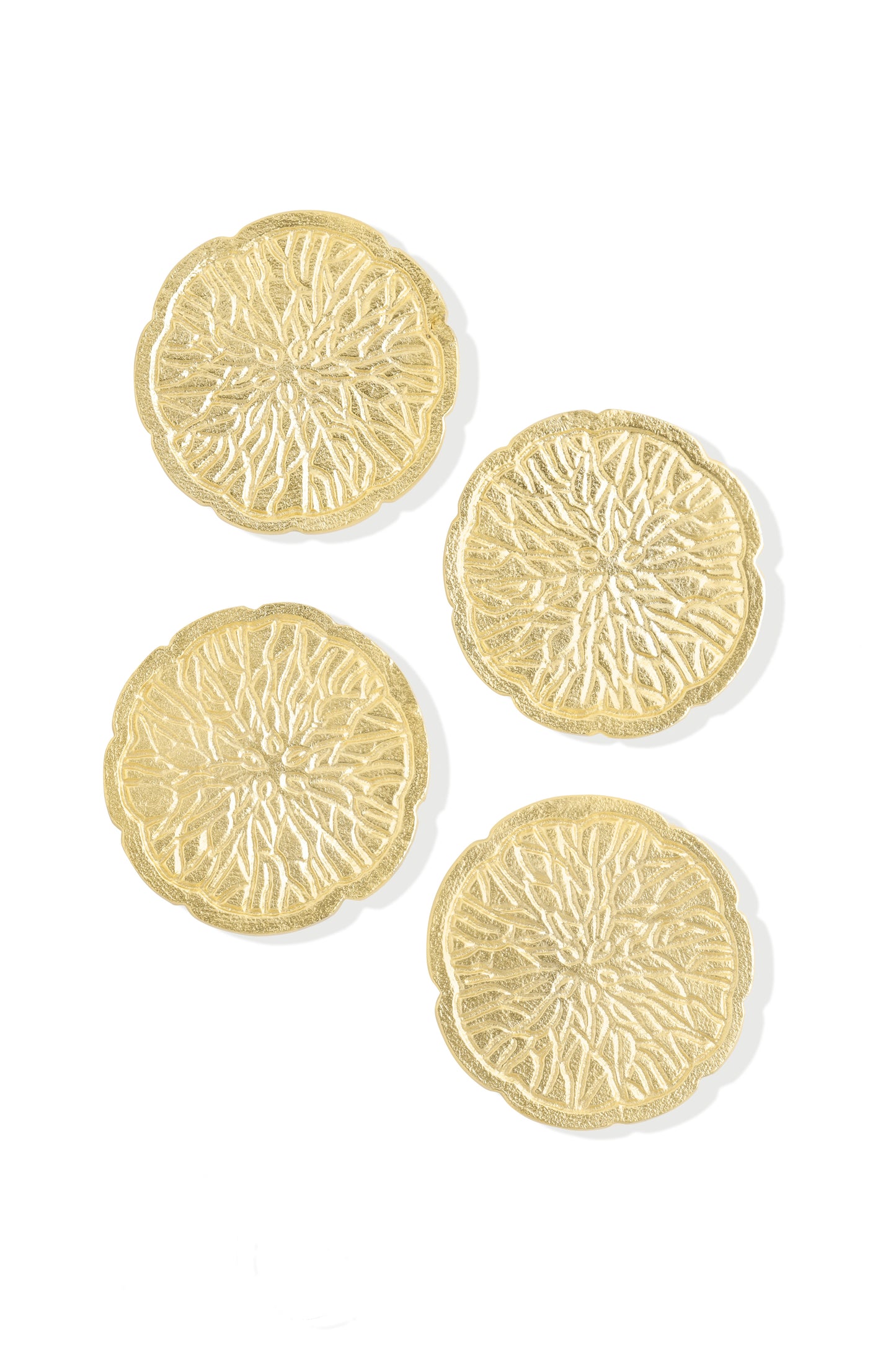 Solstice Etched Gold Coasters | Set of 4
