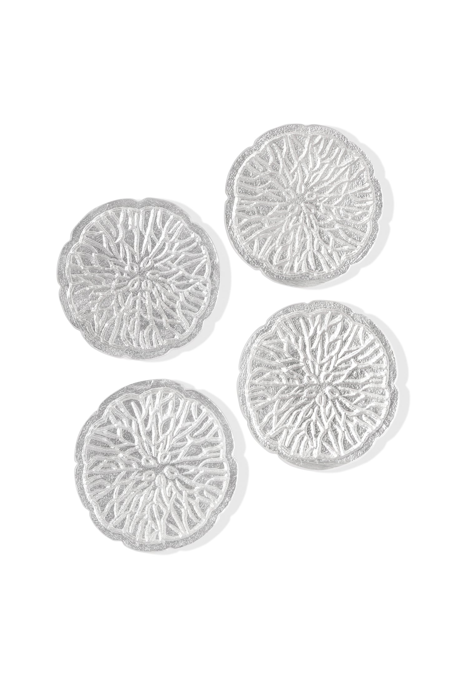 Solstice Etched Silver Coasters | Set of 4 (Silver)