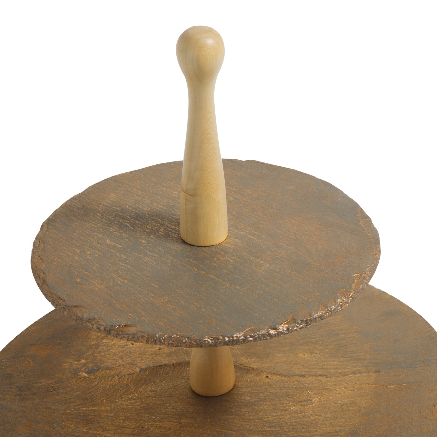 Tiramisu Wood & Resin 2-Tier Dessert Server