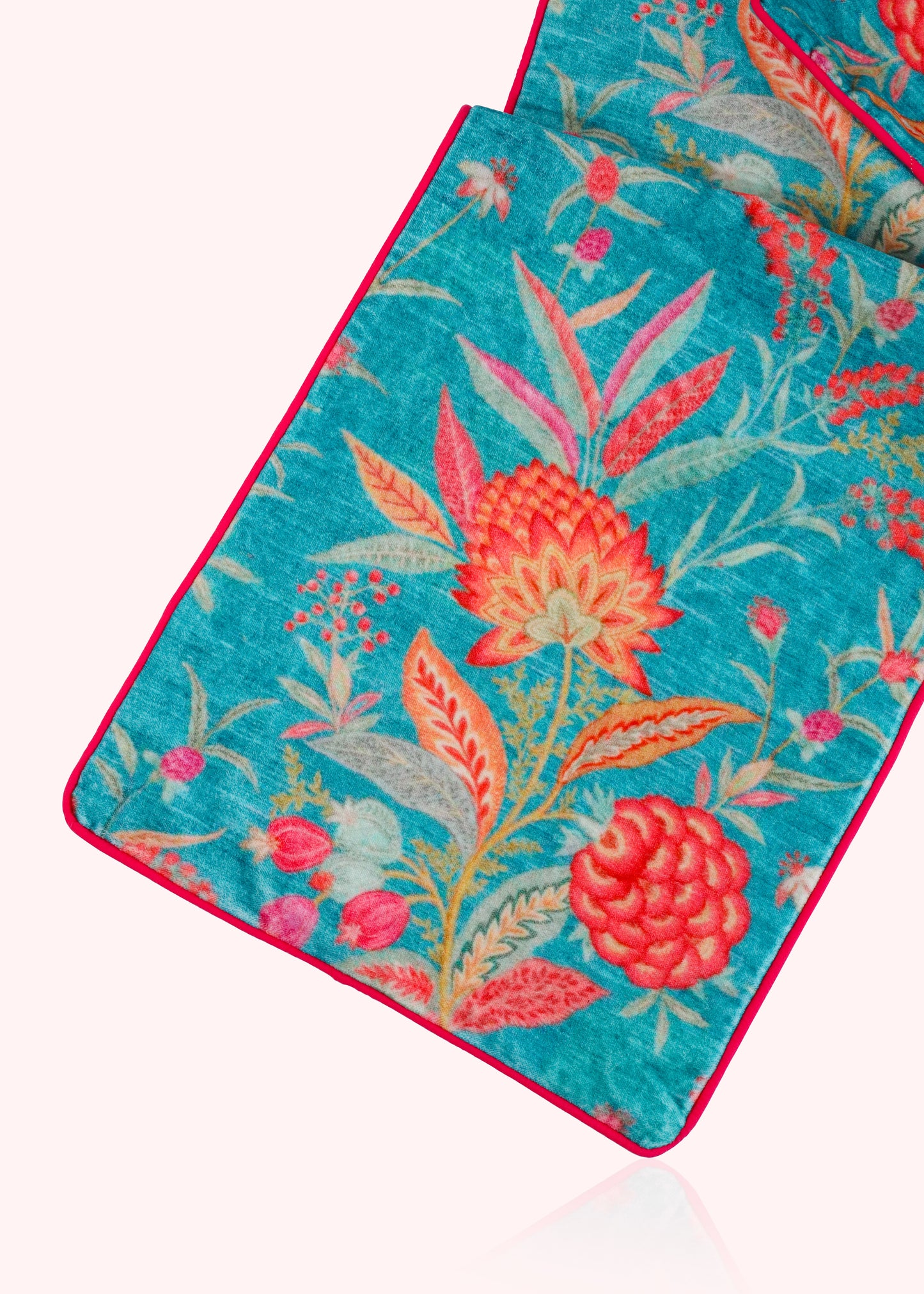 Opulent Sapphire Garden Velvet Runner