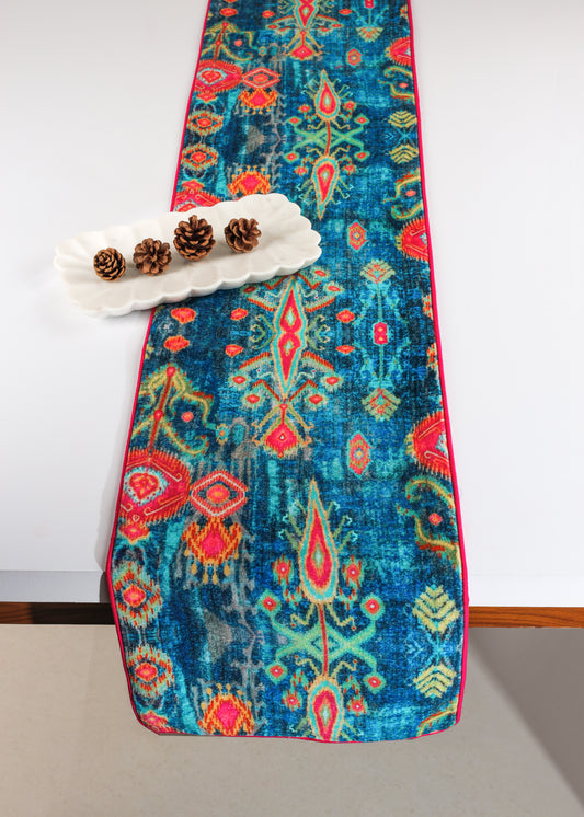 Imperial Indigo Dream Velvet Table Runner
