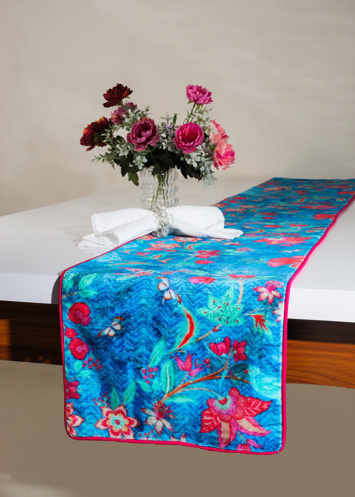 Regal Garden of Opulence Velvet Table Runner
