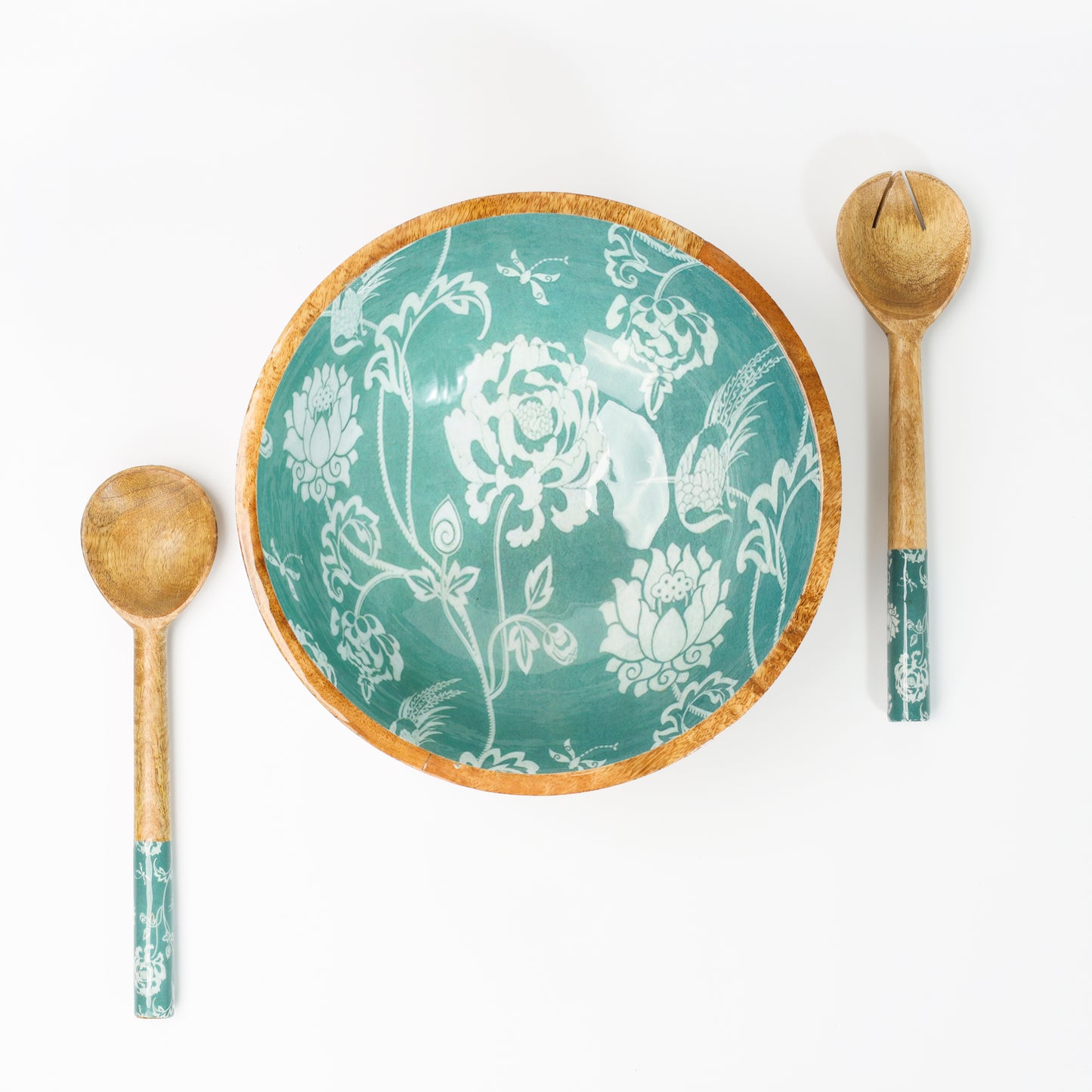 Regal Blossom Salad Bowl With Salad Servers tiramisuusa