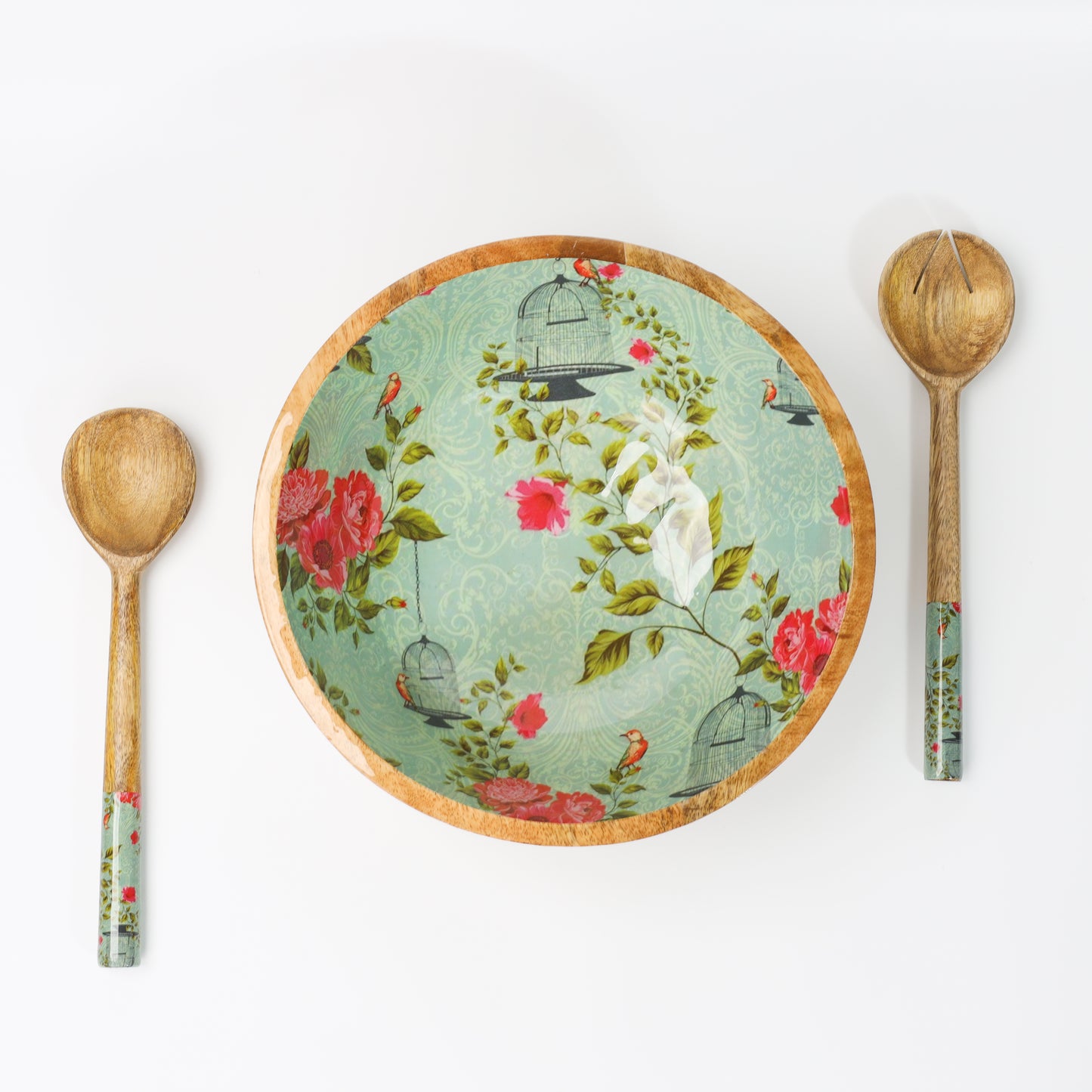 English Garden Salad Bowl with Salad Servers tiramisuusa