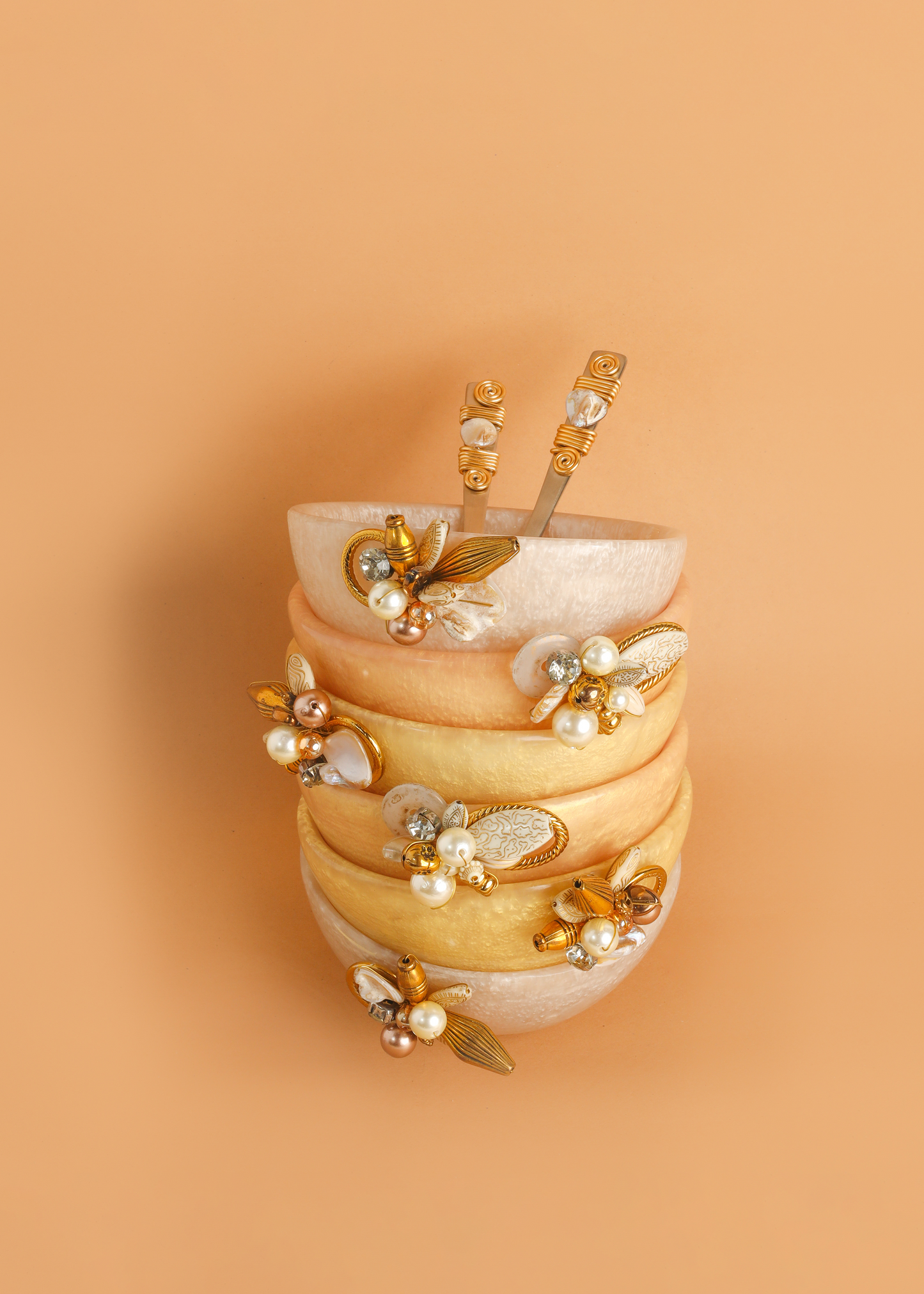 Pink Gold Decorative Snack Bowls (Set of 2) tiramisuusa