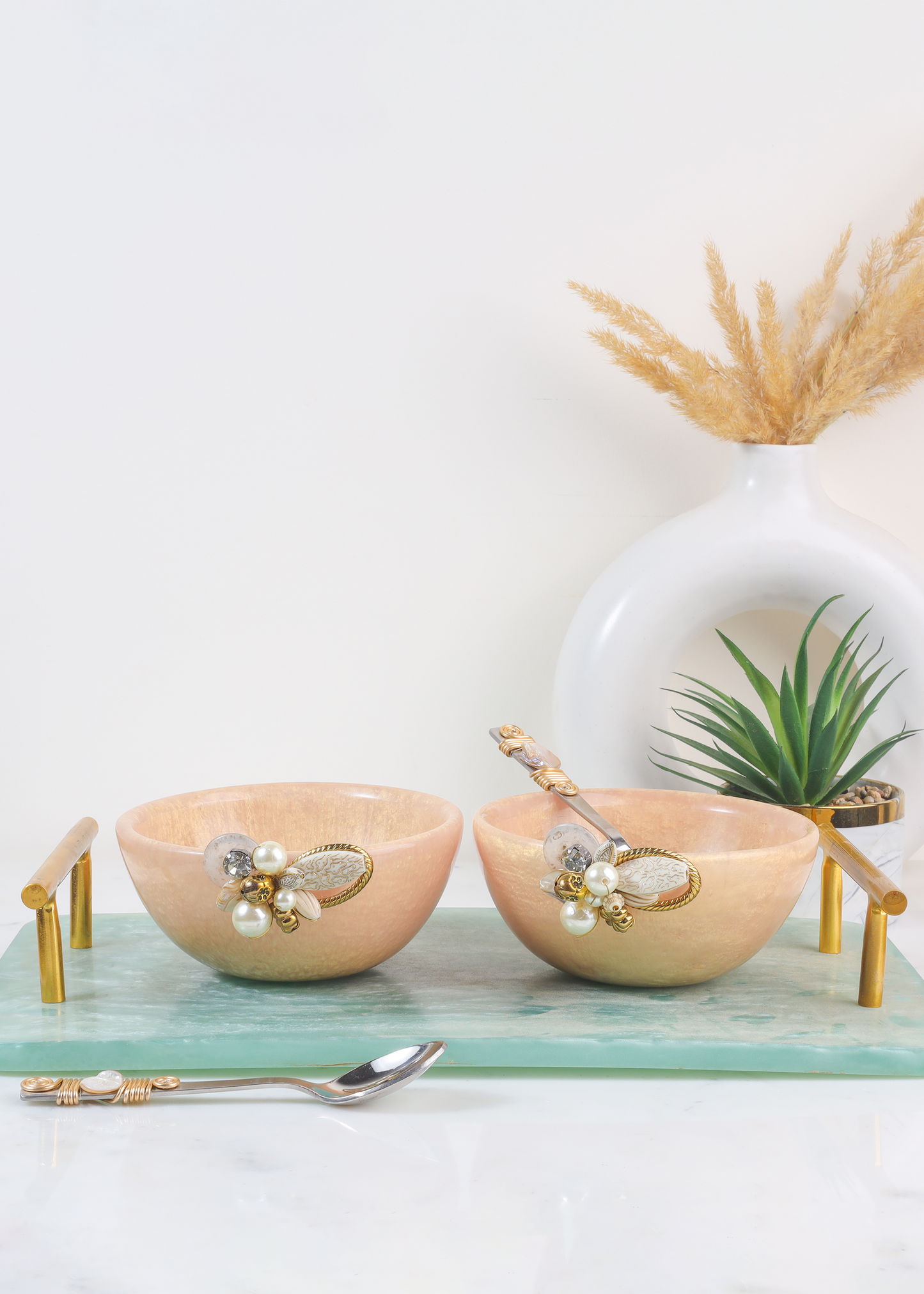 Pink Gold Decorative Snack Bowls (Set of 2) tiramisuusa
