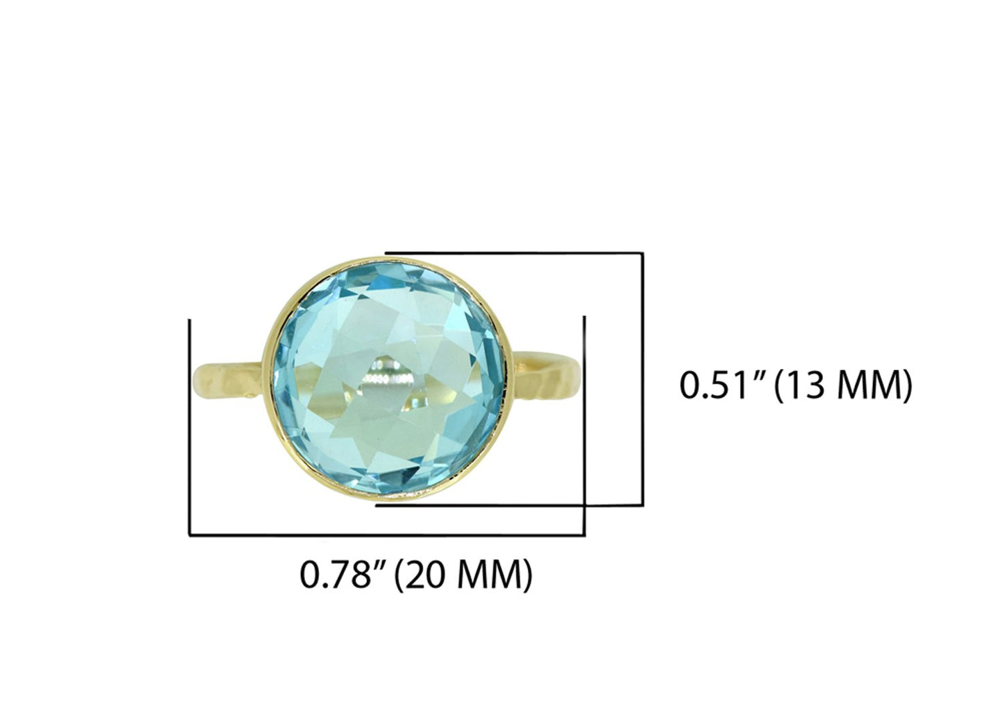 Tiramisu Solid 14k Yellow Gold Sky Blue Topaz Ring (7.38 ct) tiramisu