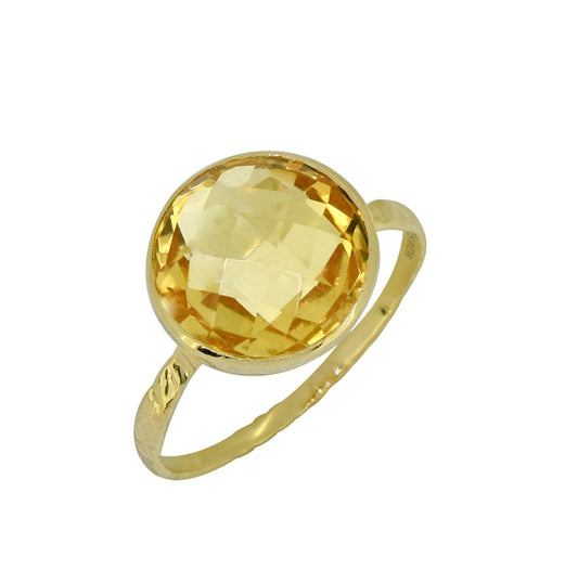 Tiramisu Solid 14k Yellow Gold Citrine Ring (5.60 ct) tiramisu