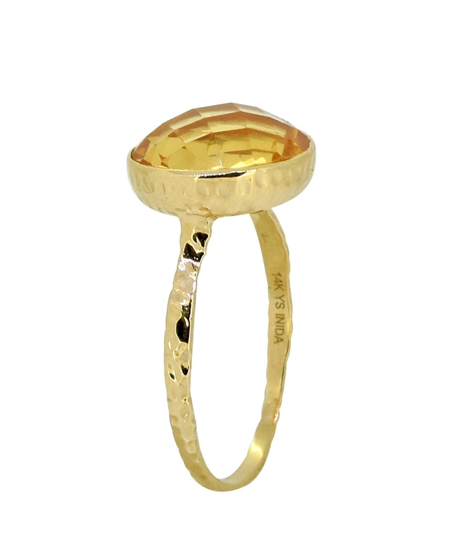 Tiramisu Solid 14k Yellow Gold Citrine Ring (5.60 ct) tiramisu