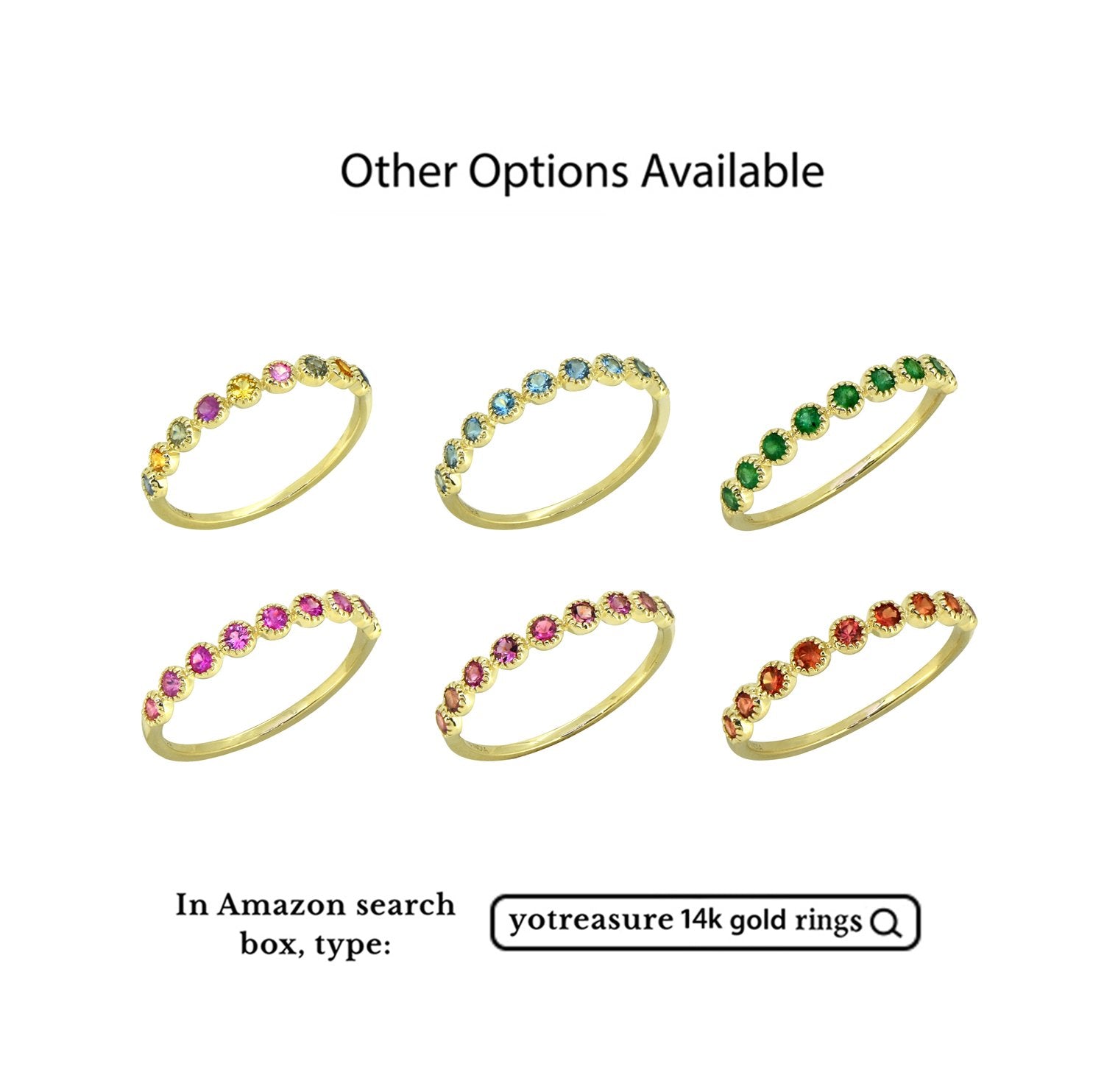 Tiramisu 0.41 ct Multi Sapphire Solid 14k Yellow Gold Eternity Band Ring tiramisu