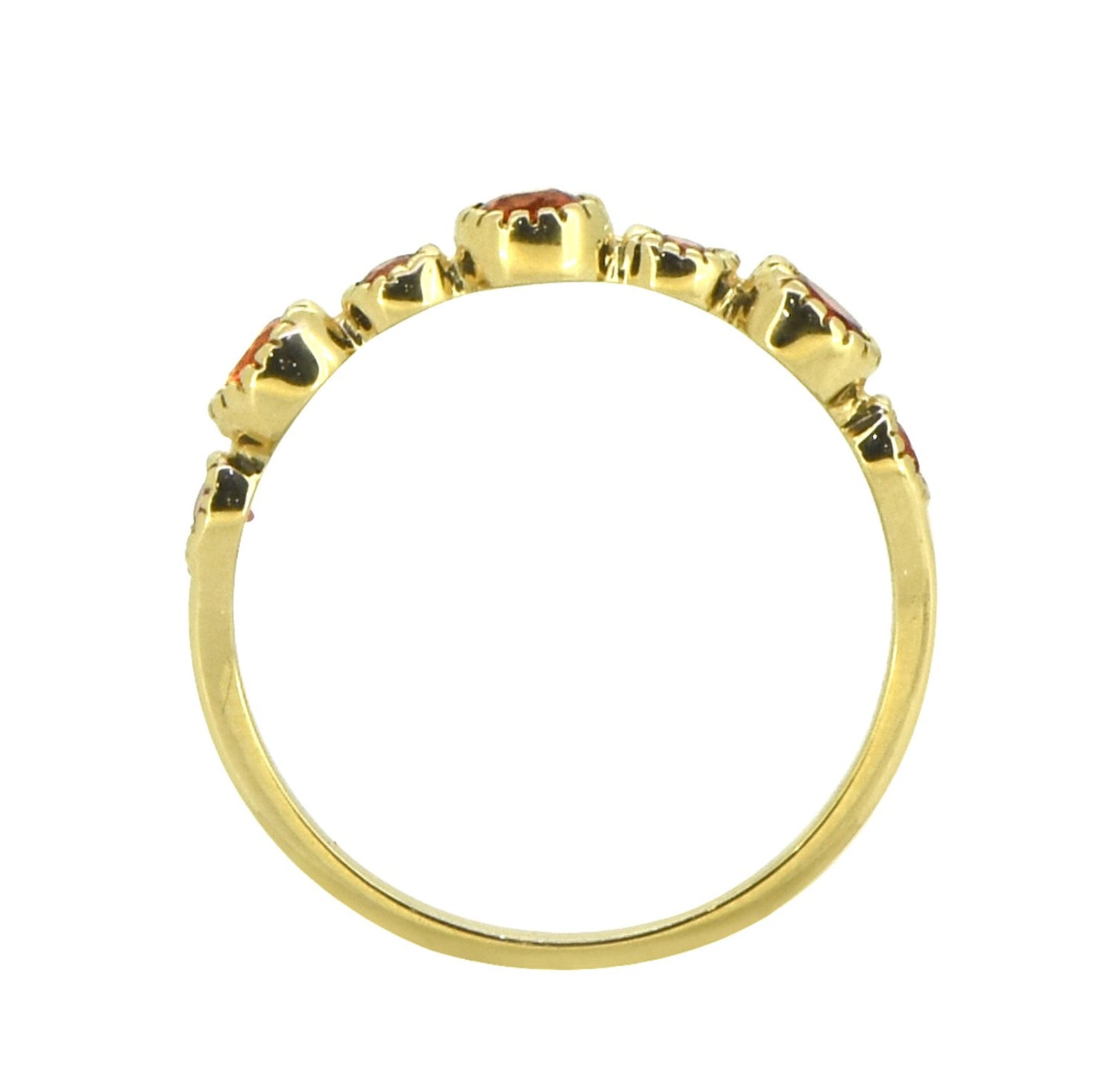 Tiramisu 0.61 ct Orange Sapphire Solid 14k Yellow Gold Eternity Band Ring tiramisu