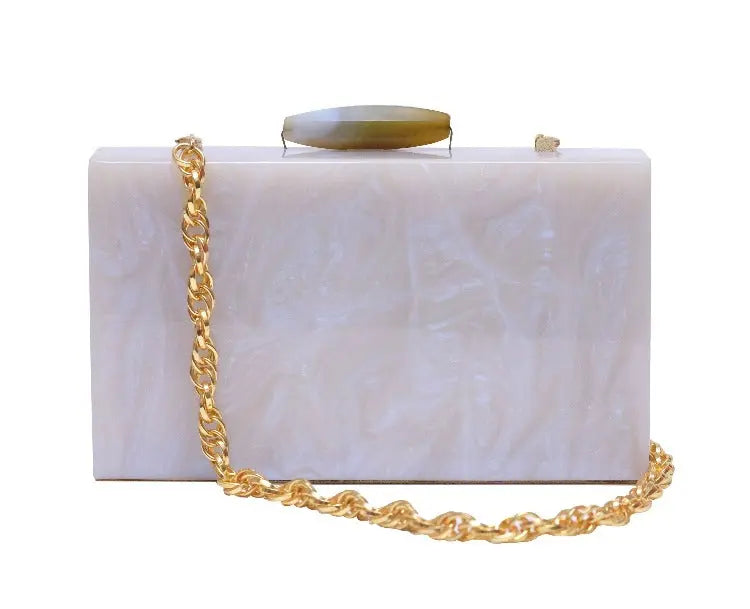 Breaker Bay Minaudiere- Ivory & Blue