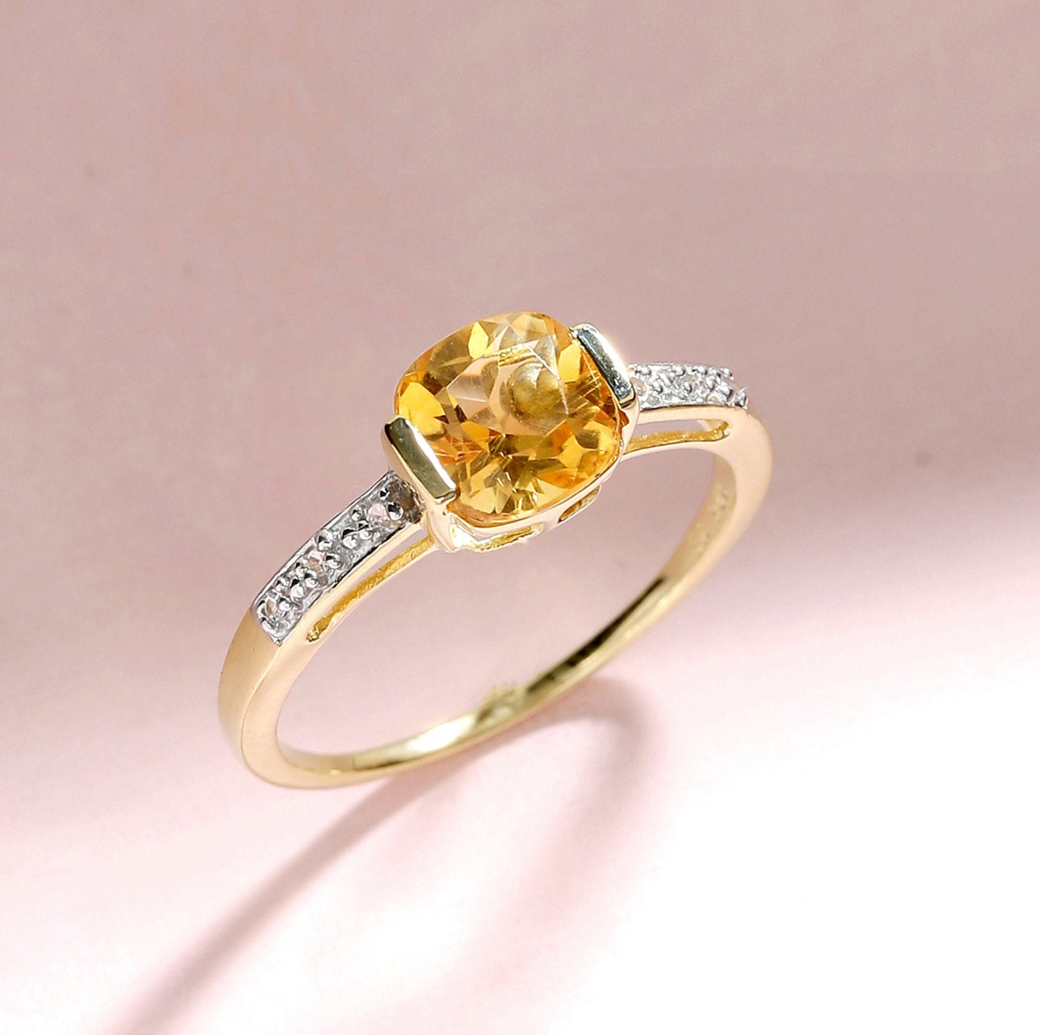 Tiramisu 1.43 Ct Citrine Solid 10k Yellow Gold Ring Jewelry tiramisu