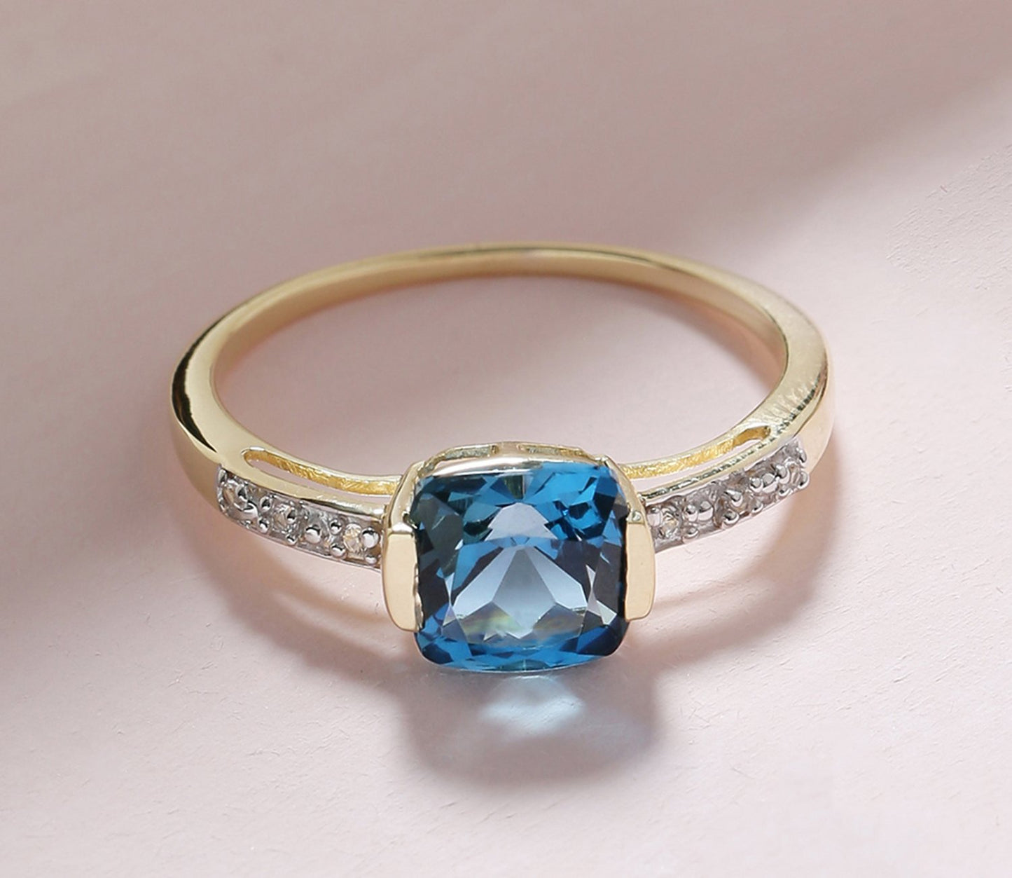 Tiramisu 1.82 Ct London Blue Topaz Solid 10k Yellow Gold Ring Jewelry tiramisu