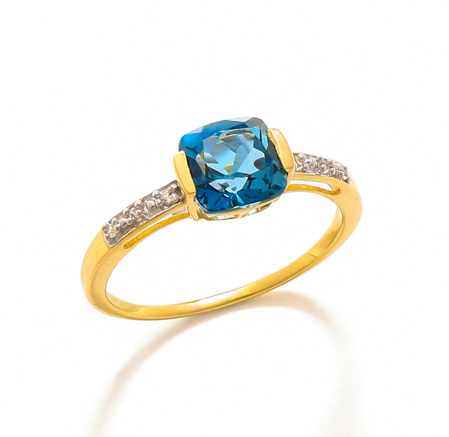 Tiramisu 1.82 Ct London Blue Topaz Solid 10k Yellow Gold Ring Jewelry tiramisu