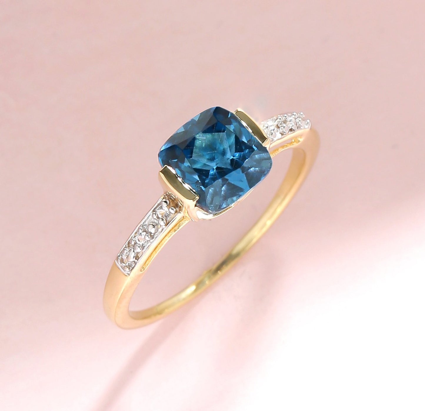 Tiramisu 1.82 Ct London Blue Topaz Solid 10k Yellow Gold Ring Jewelry tiramisu