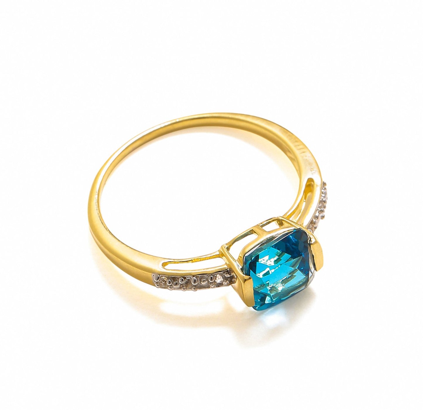 Tiramisu 1.82 Ct London Blue Topaz Solid 10k Yellow Gold Ring Jewelry tiramisu