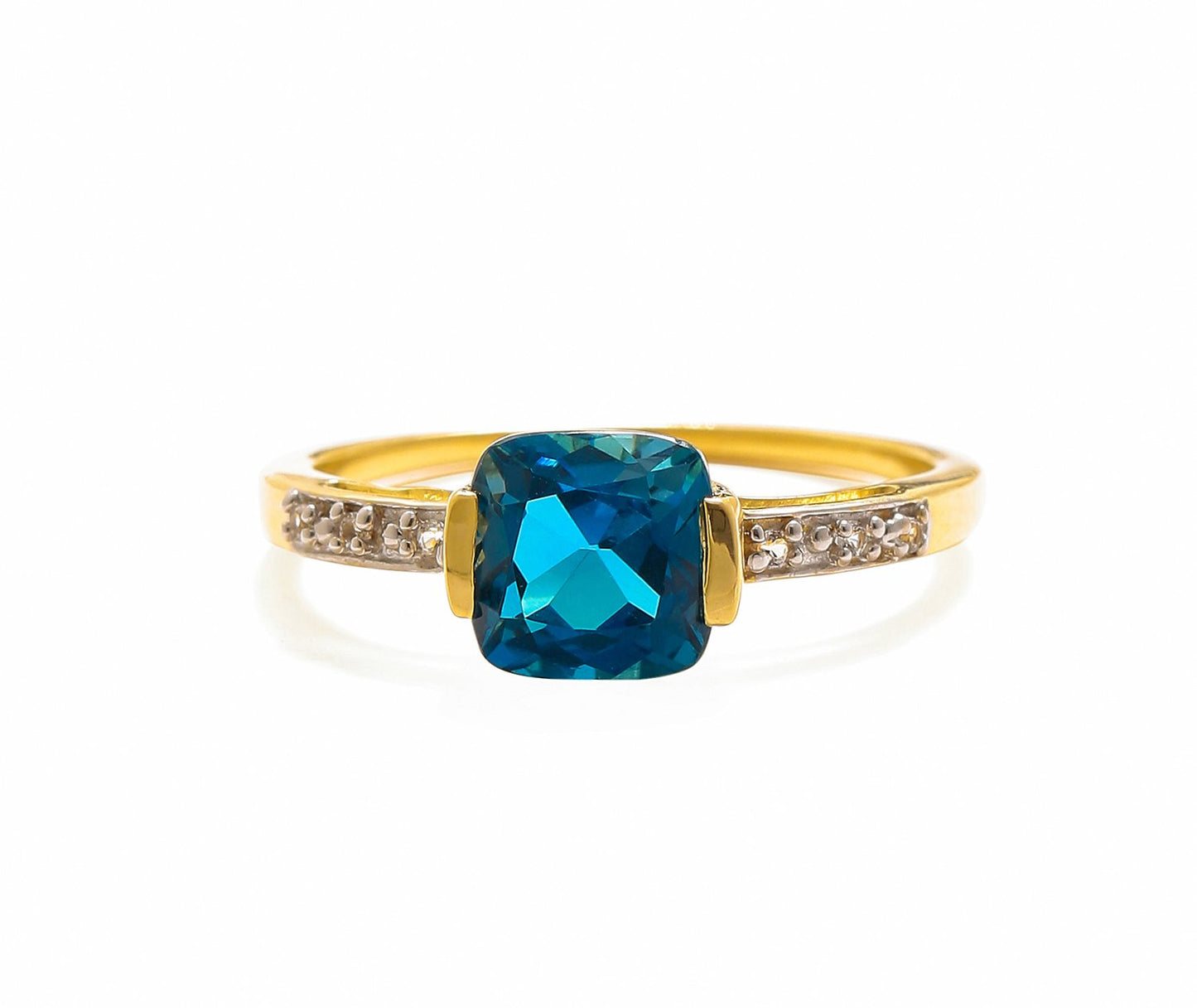 Tiramisu 1.82 Ct London Blue Topaz Solid 10k Yellow Gold Ring Jewelry tiramisu
